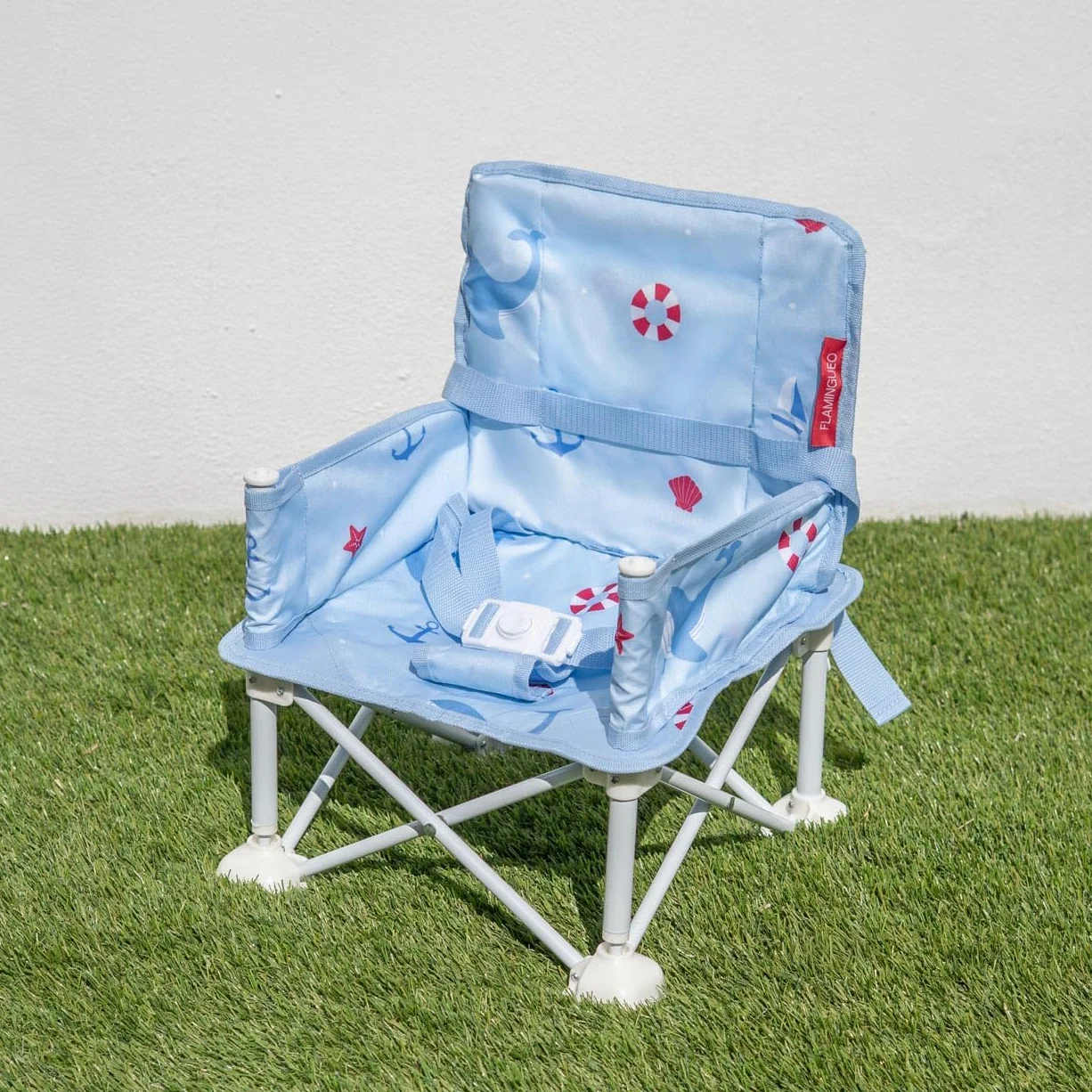 Flamingueo Silla Playa Plegable Ligera Para Bebés 6-36 Meses Tejido Poliéster Acero Waterproof Azul