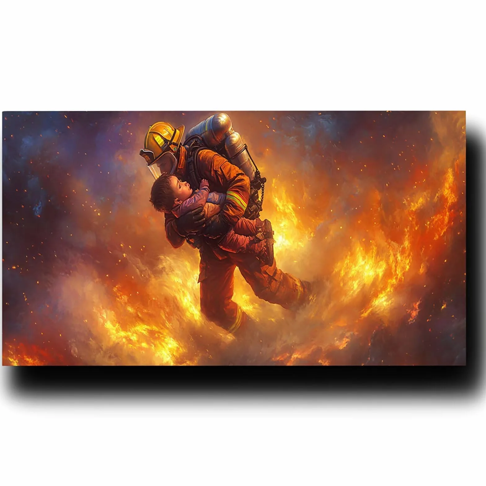 Pintar por Numeros Adultos Flamear, Pintar por Numeros Niños Kit Manualidades Adultos Bomberos Cuadros para Pintar por Numeros Pintura Acrílico, Cuadros Decoracion Salon Modernos 80X160cm 7w-T-F