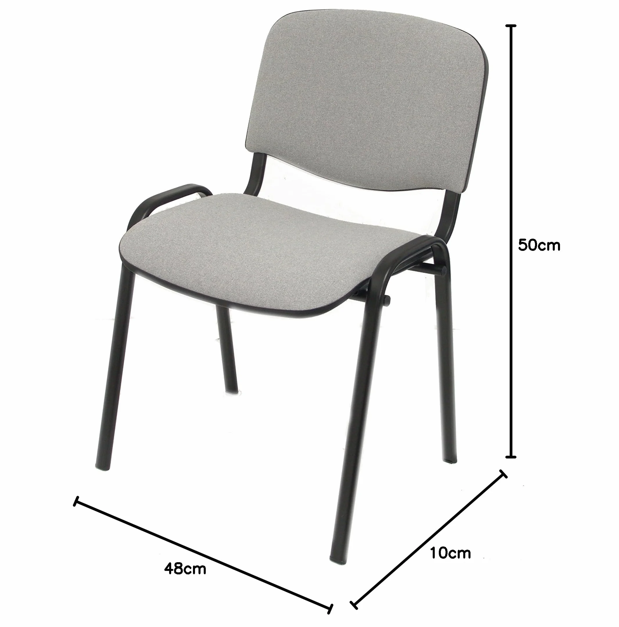 Piqueras y crespo 2454140031 - Pack de 4 sillas confidentes ergonomica, apilable, Multiusos y Estructura en Color Negro Asiento y Respaldo tapizados en Tejido Aran Color Gris Modelo alcaraz
