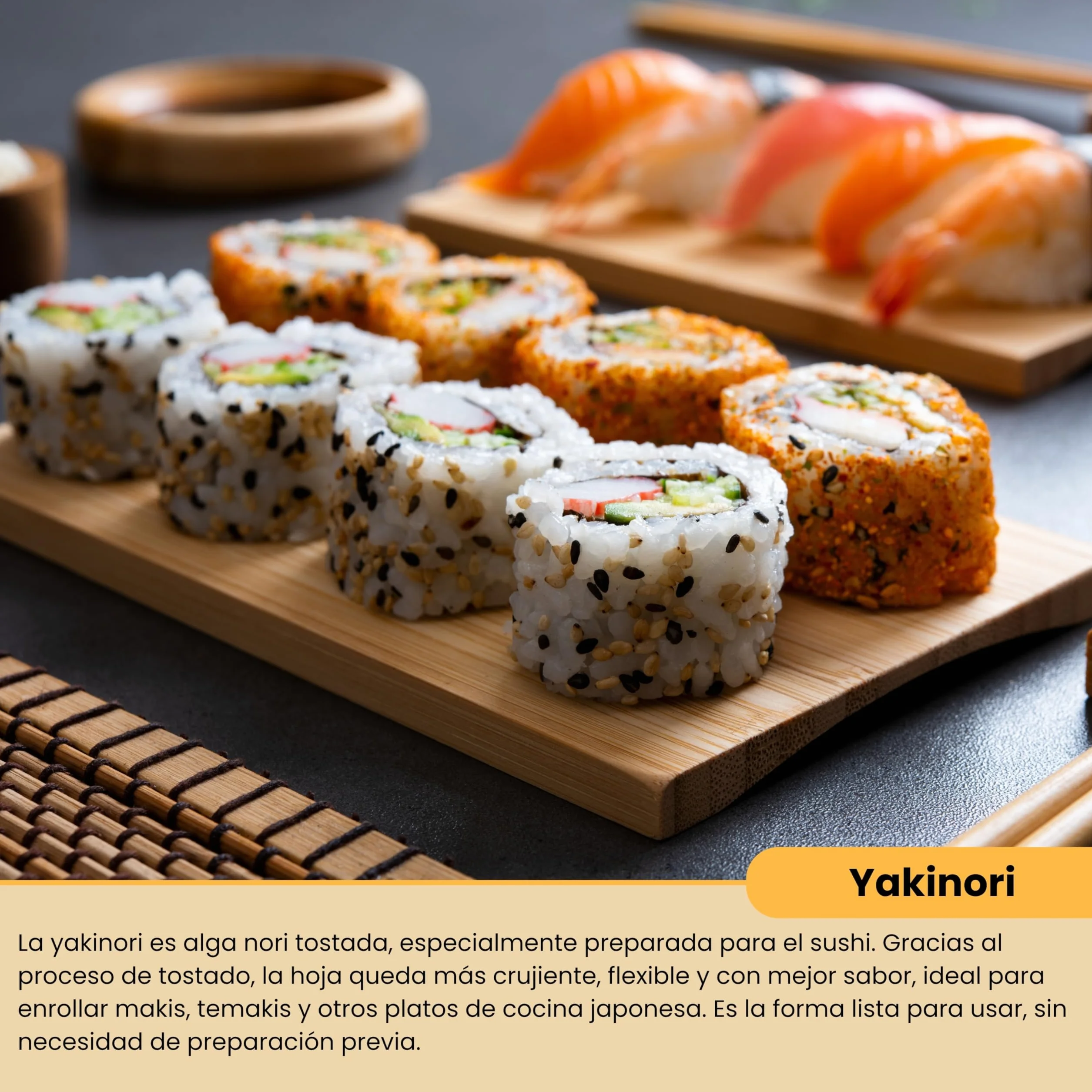 Alga Nori Yakinori Grado Gold para Enrollar Sushi – 20 Hojas (50 g)