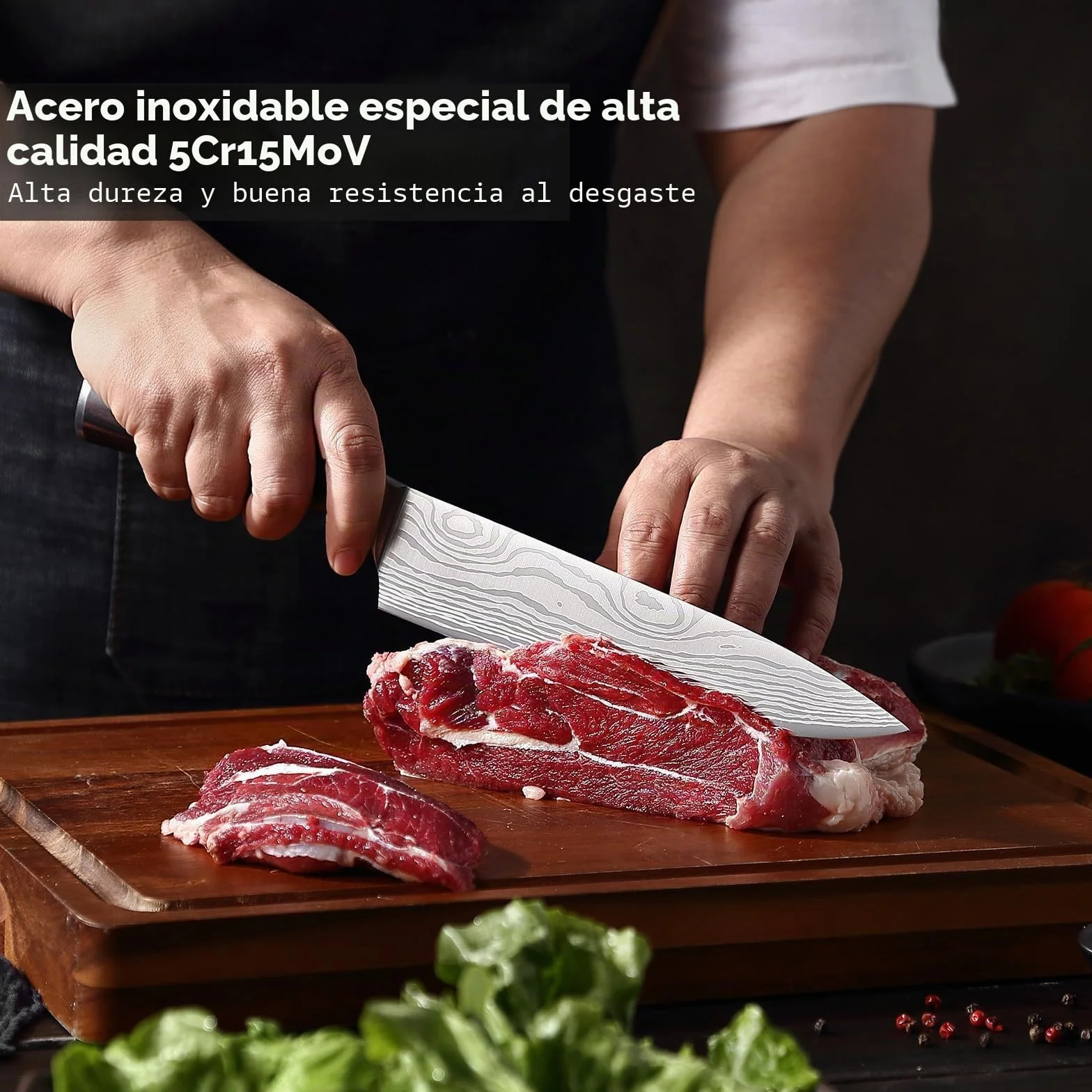 Cuchillo de chef profesional 20 cm acero inoxidable al carbono