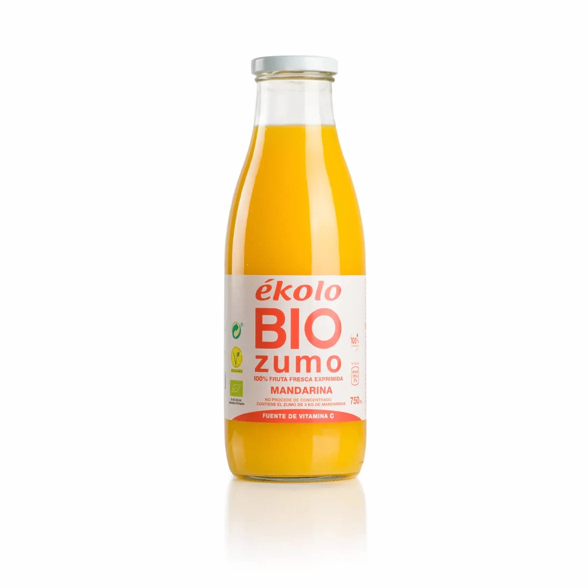 Ekolo Zumo de Mandarina Ecológico 100% Exprimido 6 x 750 ml
