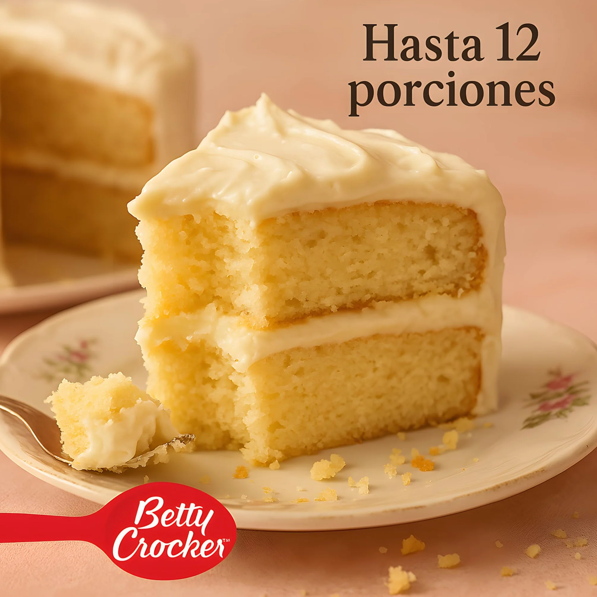 Betty Crocker Velvety Vanilla Mezcla para Pastel de Vainilla, 12 Porciones