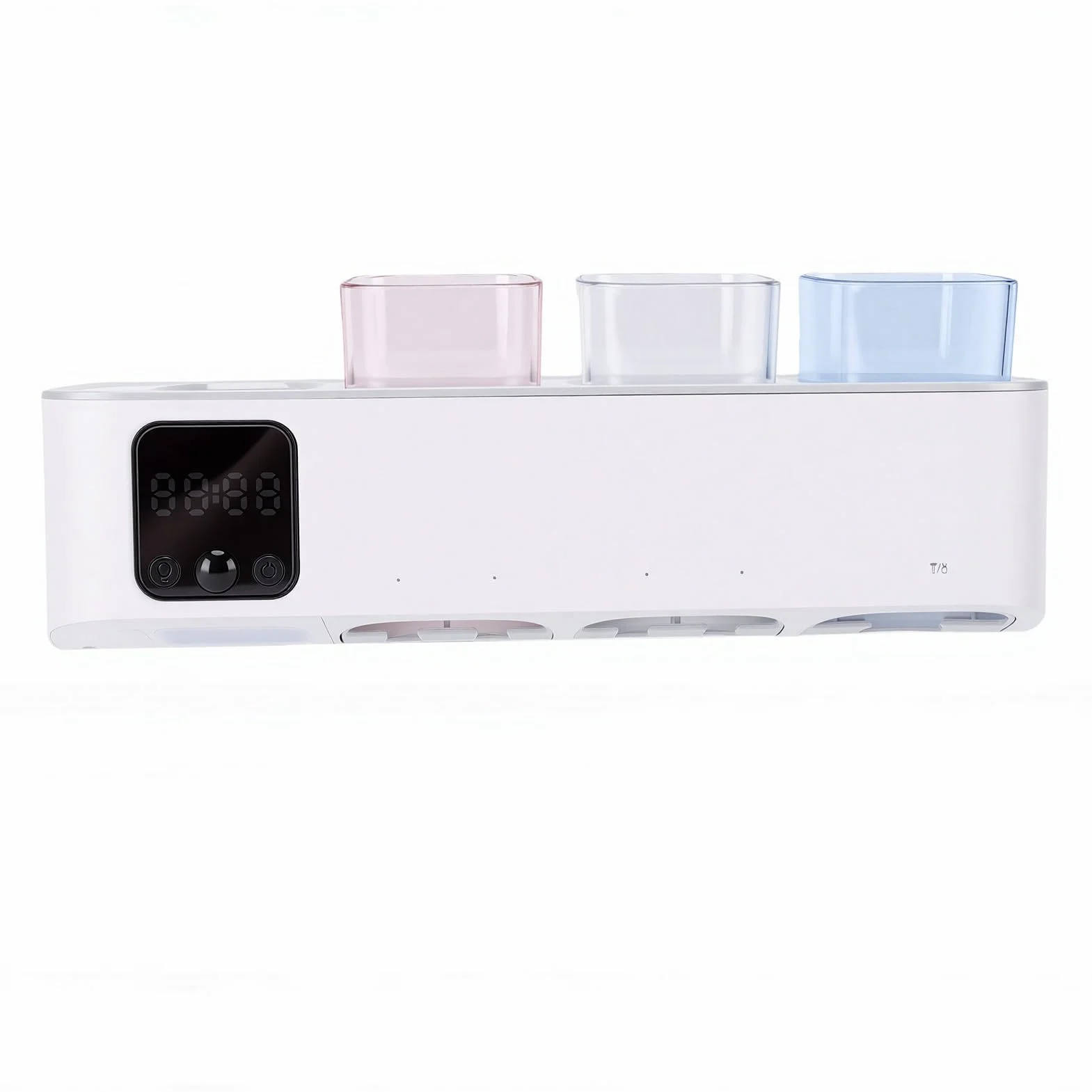 Naroote Soporte para Cepillo de Dientes Eléctrico, Soporte para Cepillo de Dientes Inteligente ABS con Pantalla LED, Limpieza UVC, Secado por Ventilador, Organizador de Pared Recargable