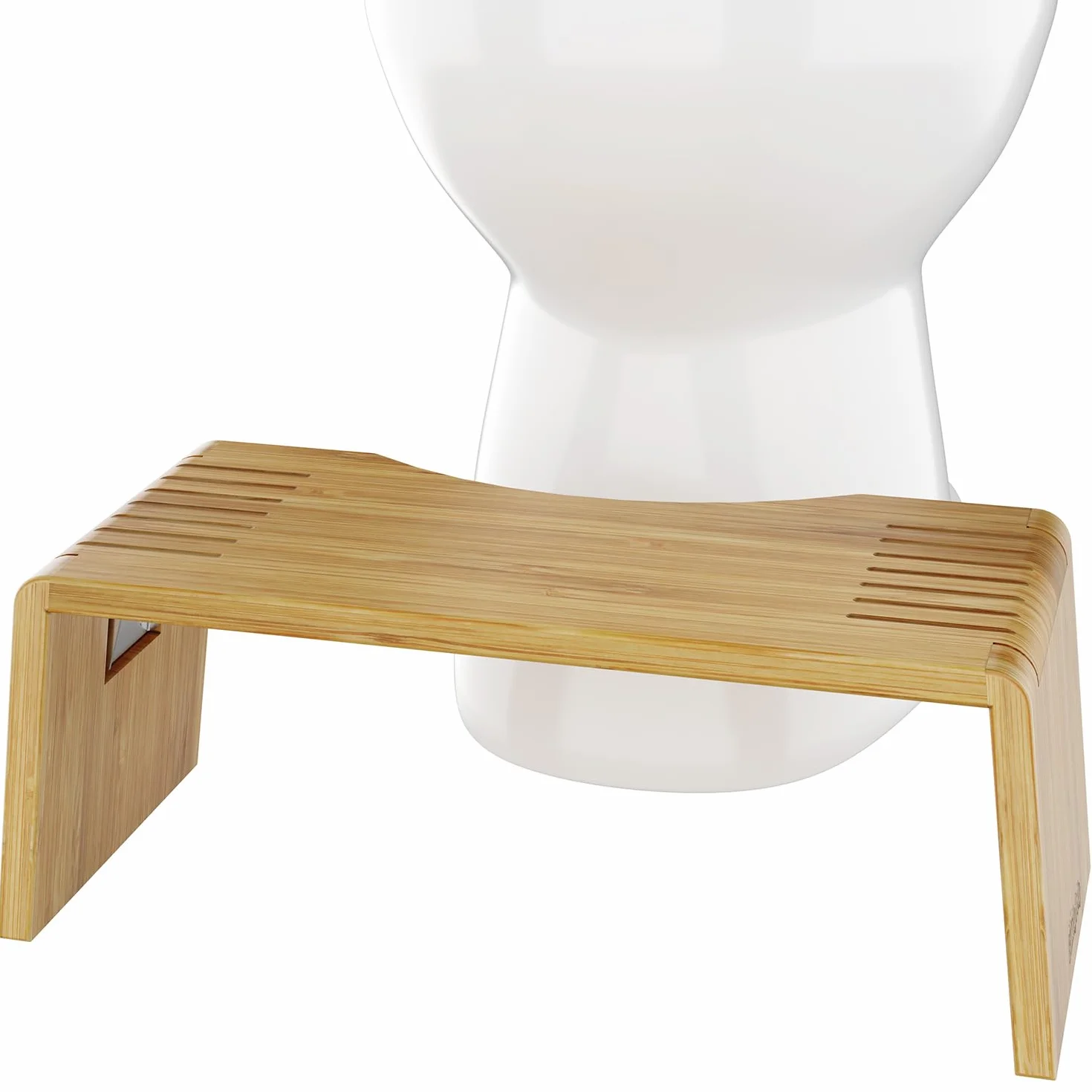 Squatty Potty Oslo Taburete plegable de bambú para inodoro 7 pulgadas marrón