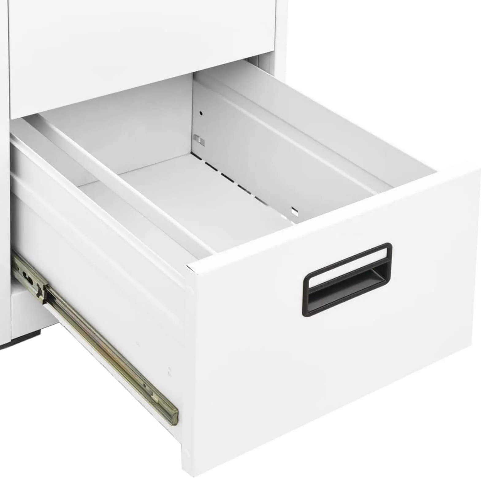 Armario Archivador Armarios Metalico Archivador Oficina de Acero Cajonera Oficina en Color Blanco con 4 Cajones y Cerradura .46 x 62 x 133 cm