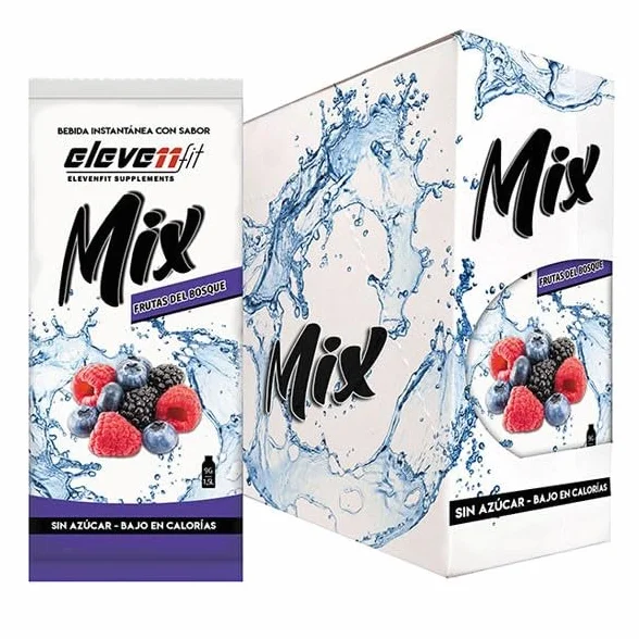 Eleven Fit Mix Instantáneo Sabor Frutas Del Bosque 1.5L Sin Azúcar Baja en Calorías Caja 24 Sobres