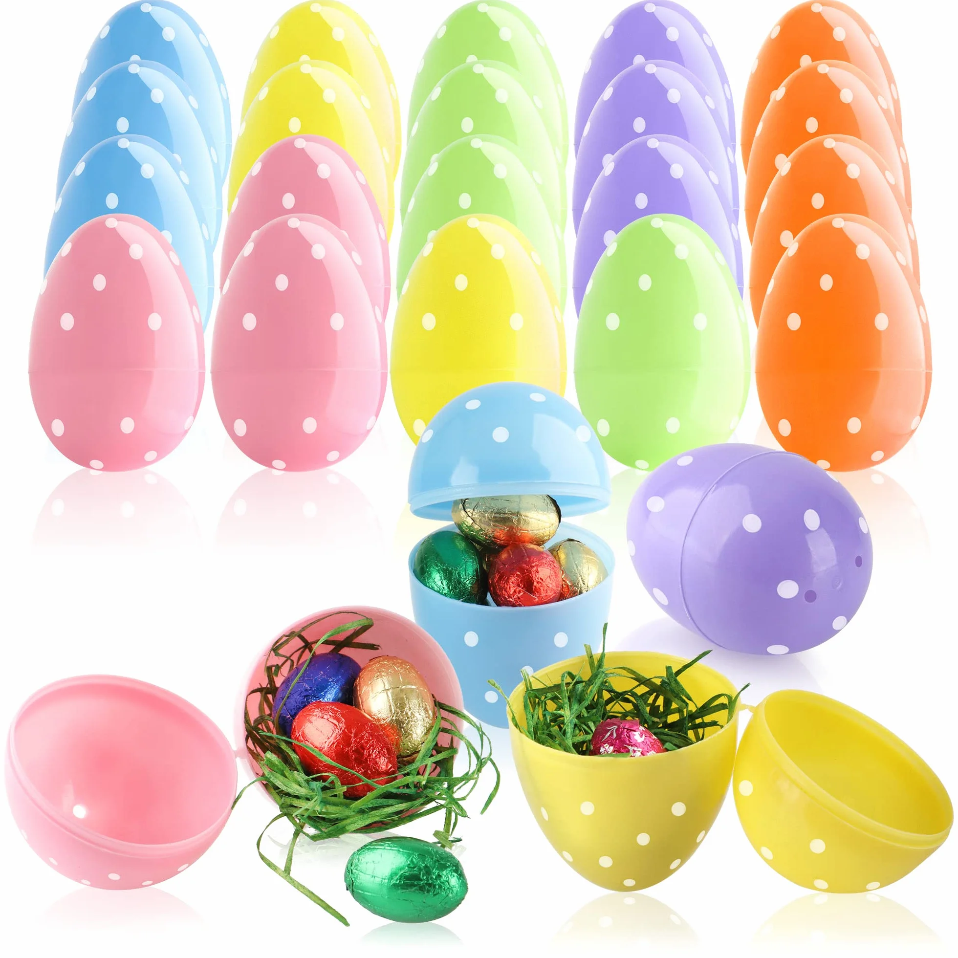 Huevos de Pascua rellenables de plástico 24 unidades com-four®