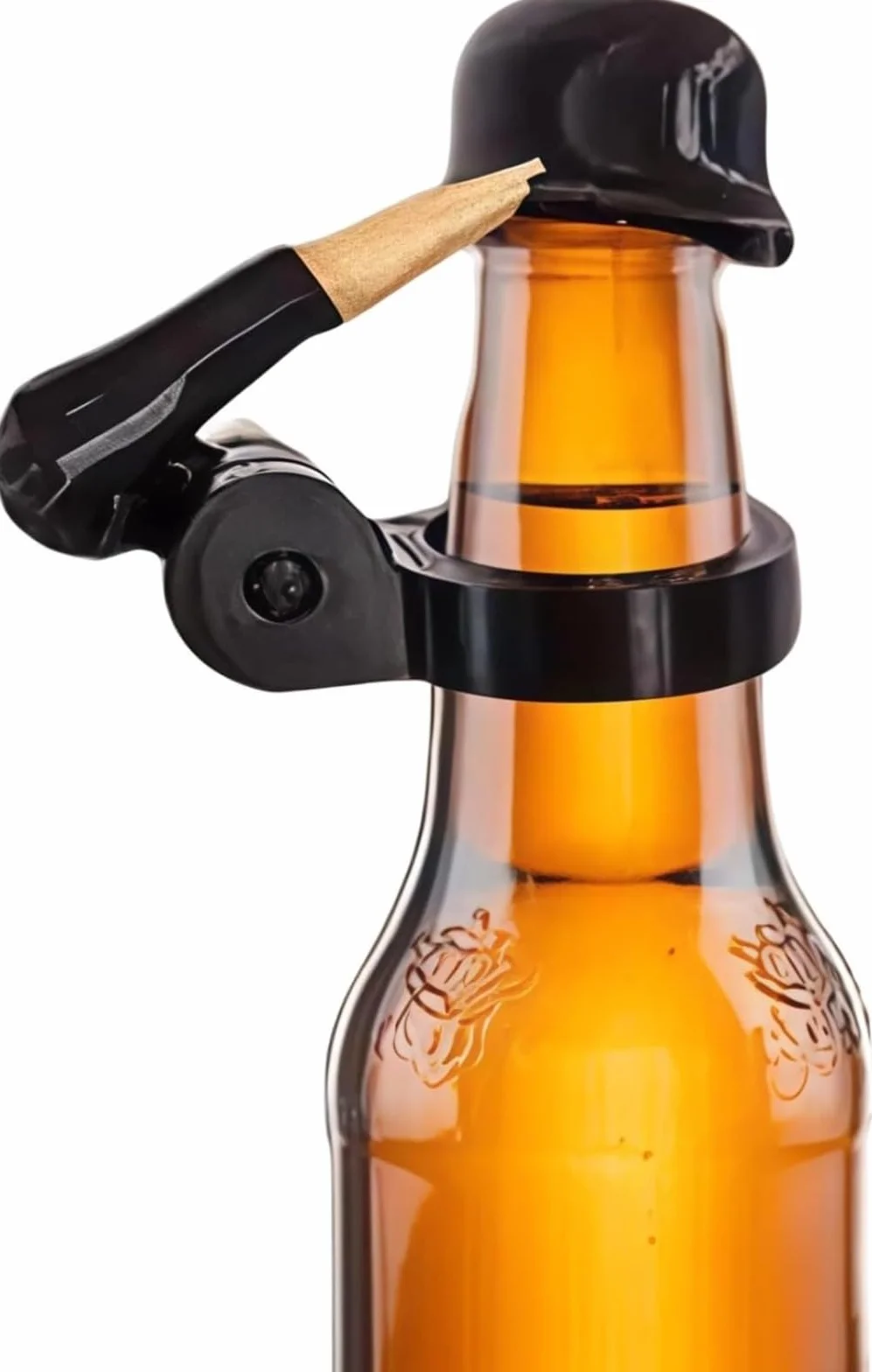 Casco de botella de cerveza Salut, casco de cerveza con saludo soldado divertido, casco de botella de cerveza con saludo de soldado, casco de soldado, reutilizable con diseño de saludo militar