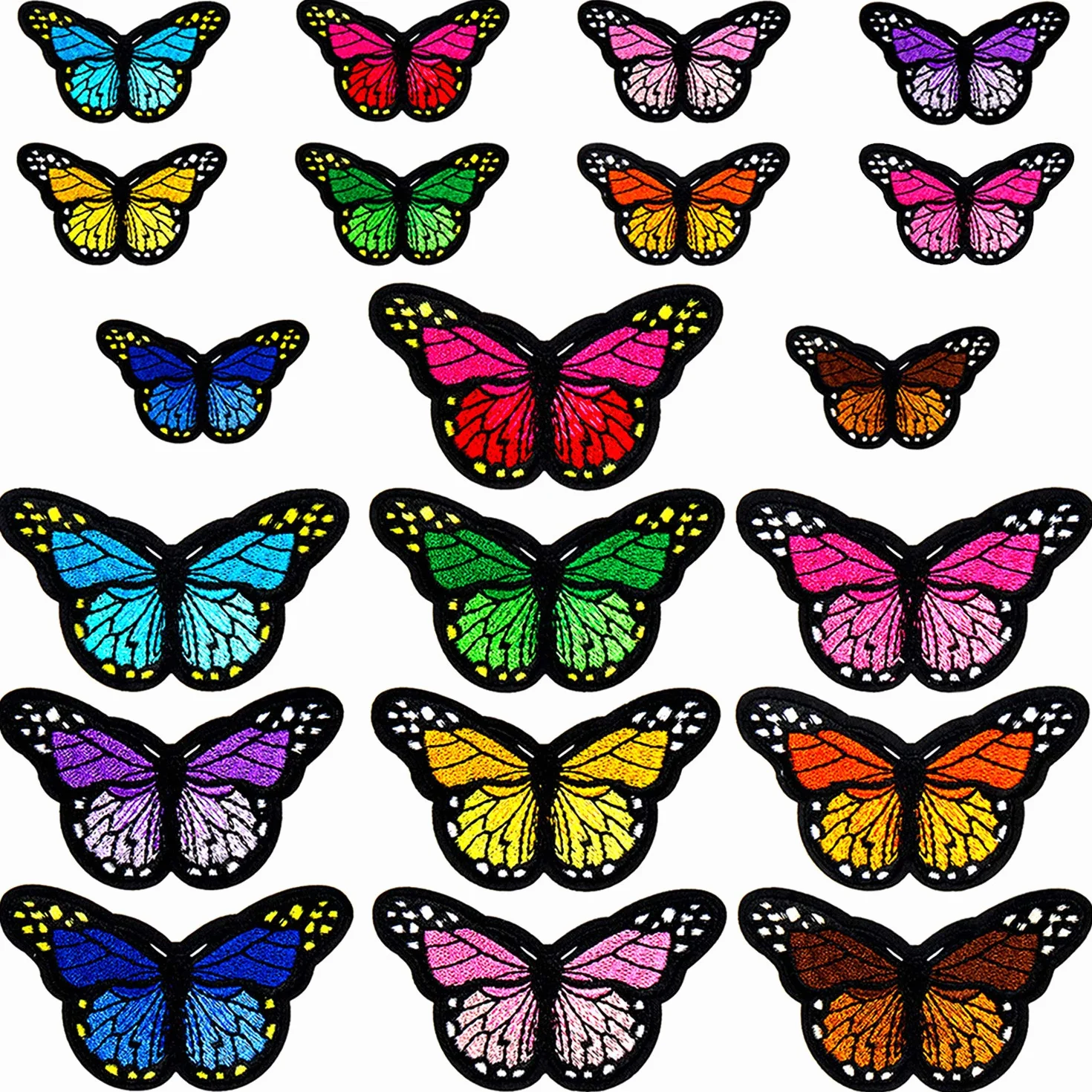 Parches de mariposa para planchar o coser (20 unidades)