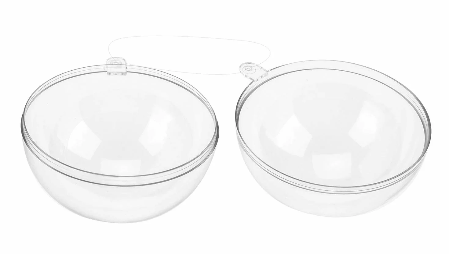Glorex Bola plástico 16 cm Transparente Dividir 2 mitades Rellenar Decorar Colgar