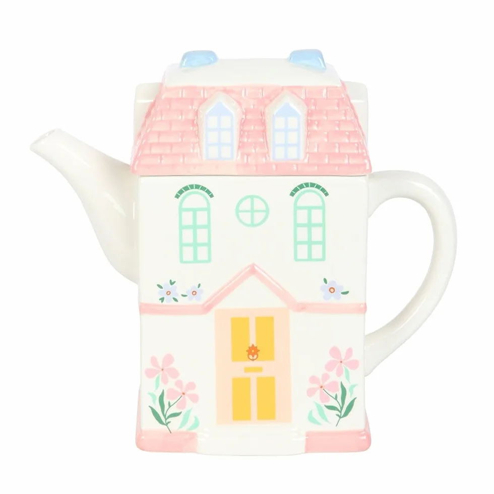 Pastel House Shaped Teapot