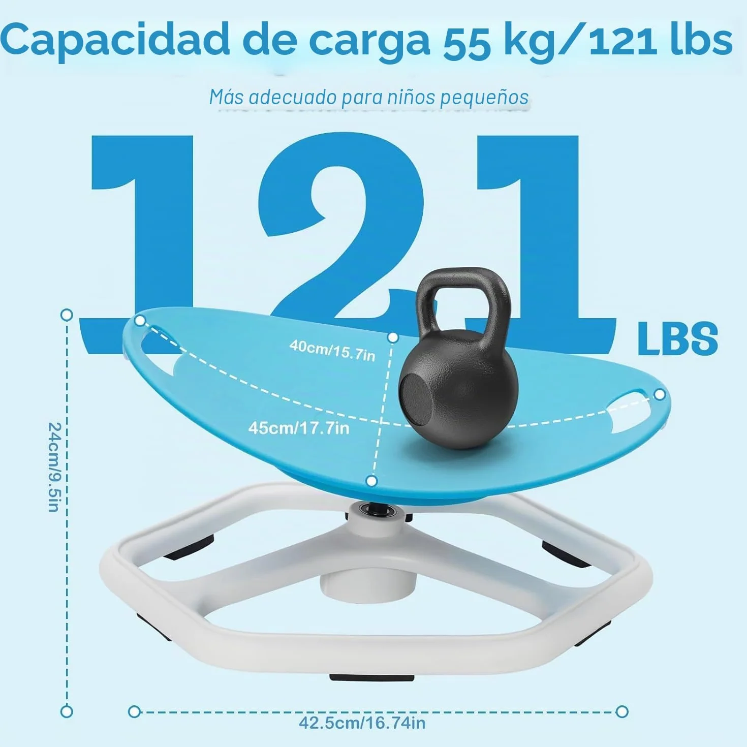Silla Giratoria Sensorial para Niños, Taburete Giratorio de 360° con Entrenamiento de Equilibrio, para Mejorar el Equilibrio, Juguete Sensorial para niños y Niñas, Ideal para Autismo