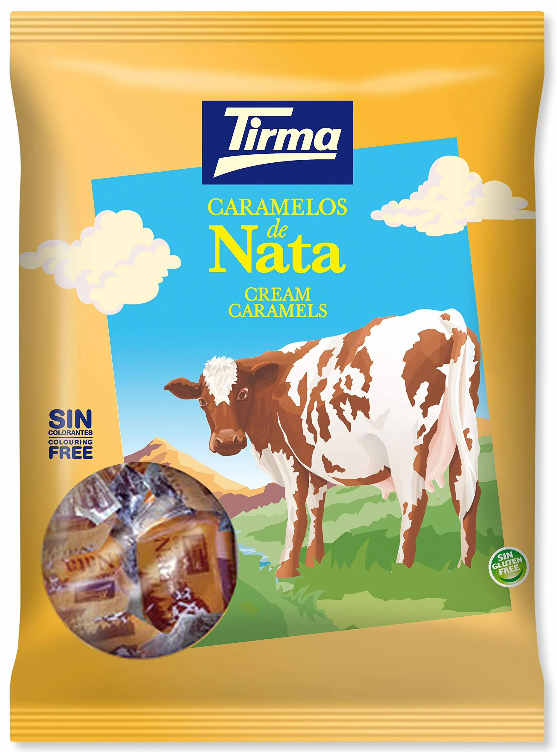 Tirma Caramelos Blandos de Nata 125 g Sin Gluten Envueltos Individualmente