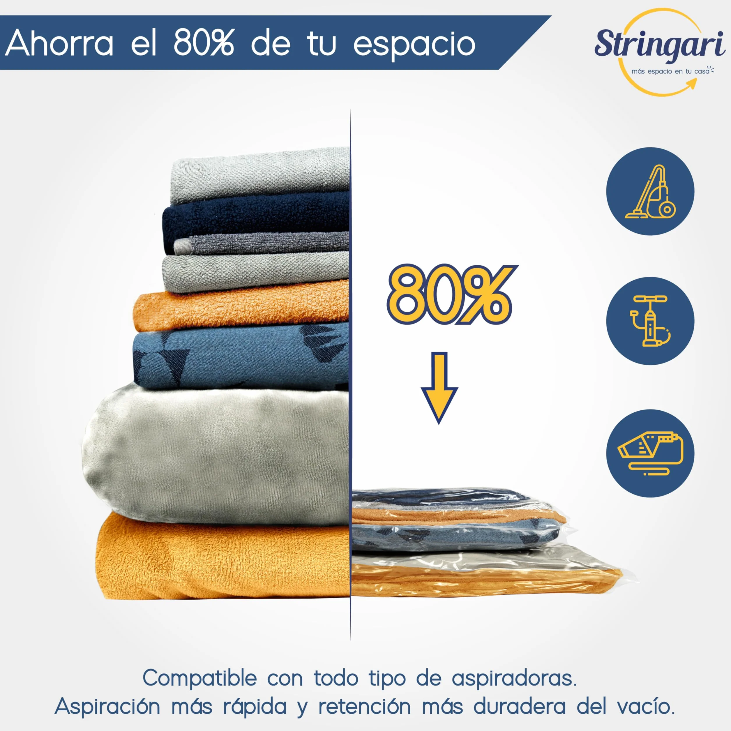 Stringari Bolsas al Vacio Ropa paquete de 6 piezas S 60x40