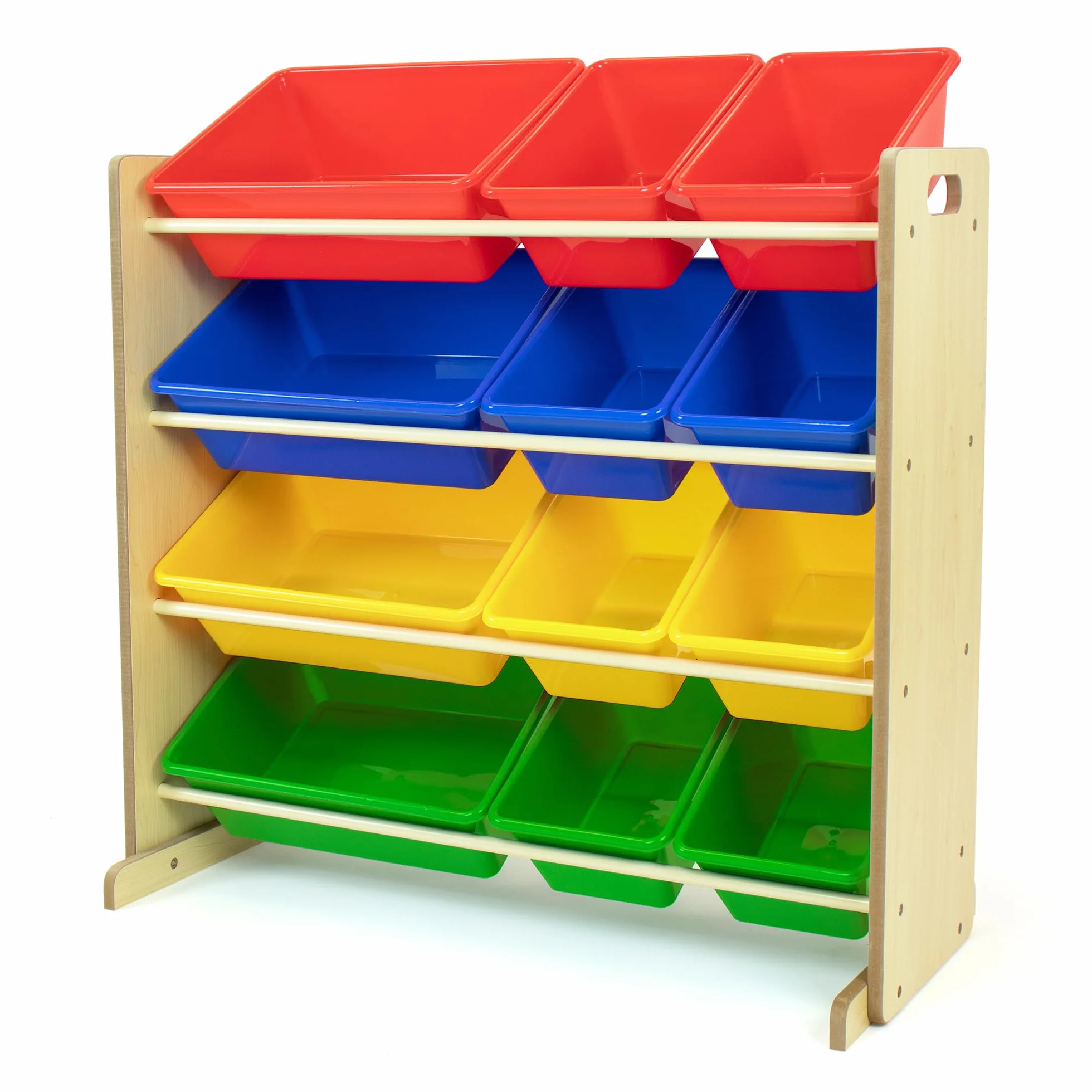 Humble Crew Organizador Infantil Natural y Multicolor: 12 Cajas Almacenamiento, Organiza Juguetes, diseño Vibrante, Segura, Montaje rápido, Ideal niños