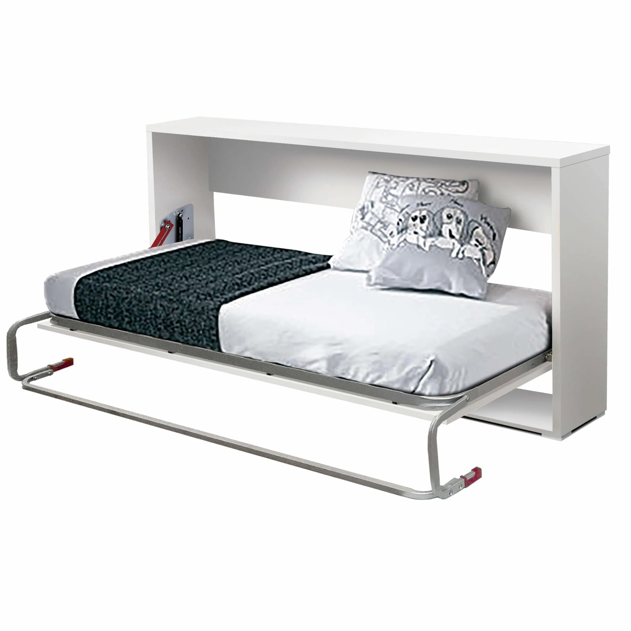 Miroytengo Cama Nido Abatible Dormitorio Juvenil Color Blanco 90x190 cm Mueble Habitación Infantil Moderna (Colchón NO Incluido)
