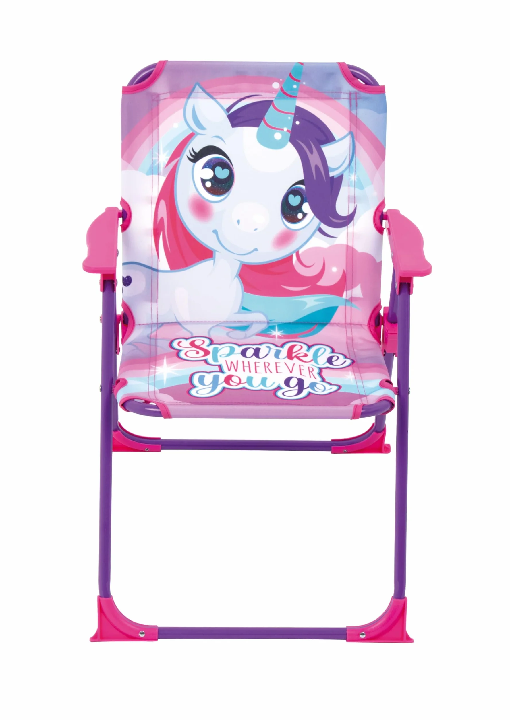 ARDITEX Silla Plegable con Brazos de Unicornio Sparkle 38x32x53cm