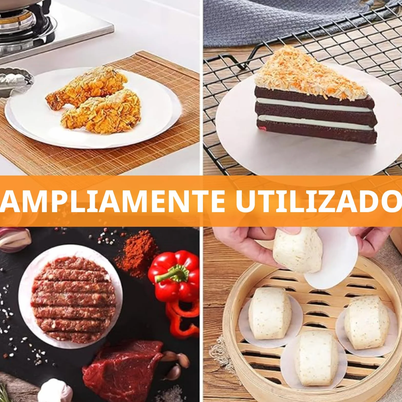 1000pcs papel hamburguesa redondo 11cm, papel antiadherente separador hamburguesas smash burger separadores (1000, 11cm)