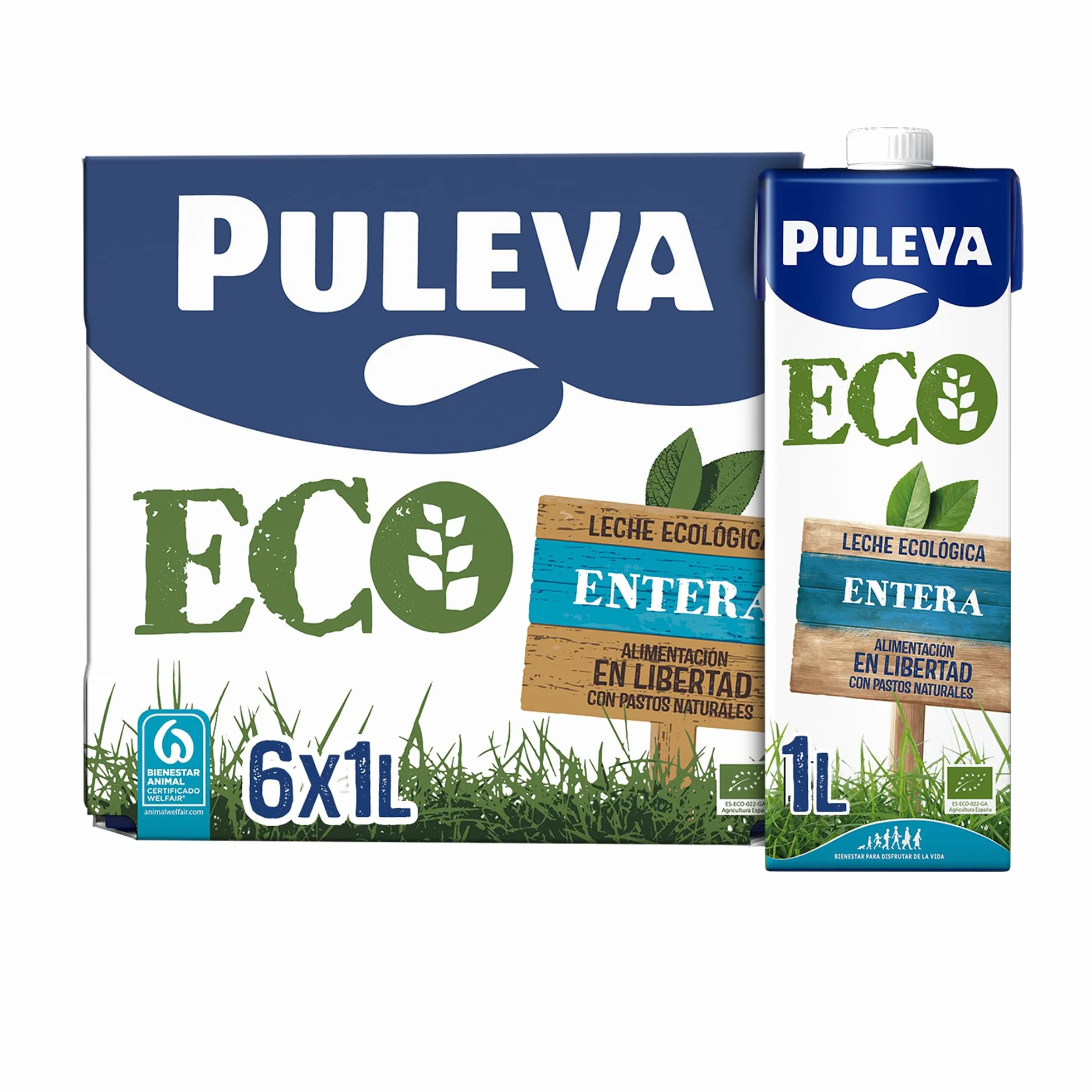 Puleva ECO Leche Ecológica Entera BIO Pack 6 x 1L
