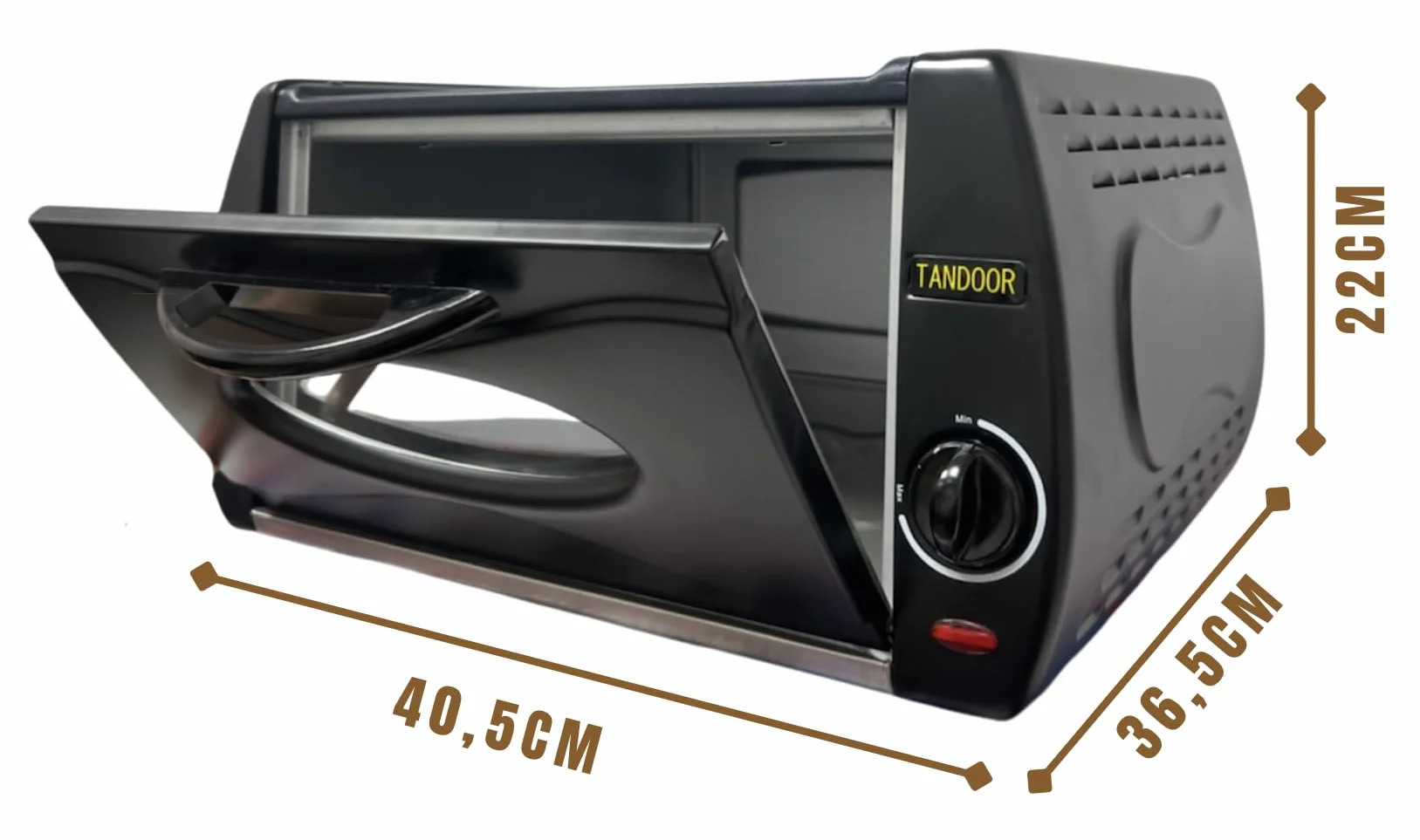 Tandoor Eléctrico Profesional con Placa de Aluminio-Vidrio, Minihorno para Pizza y Pan
