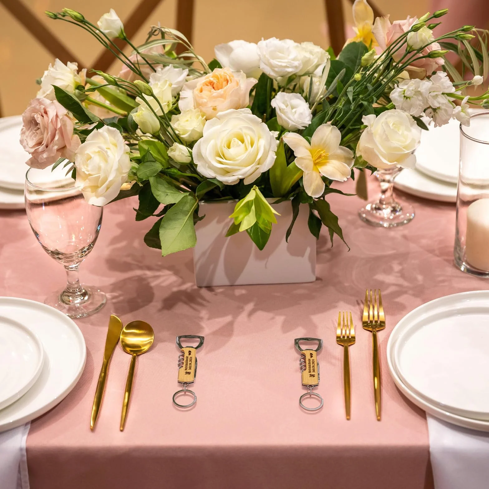 Abridor de Botella de Madera Personalizado para Boda, Regalos de Boda, Llaveros Abridores de Botella Grabados