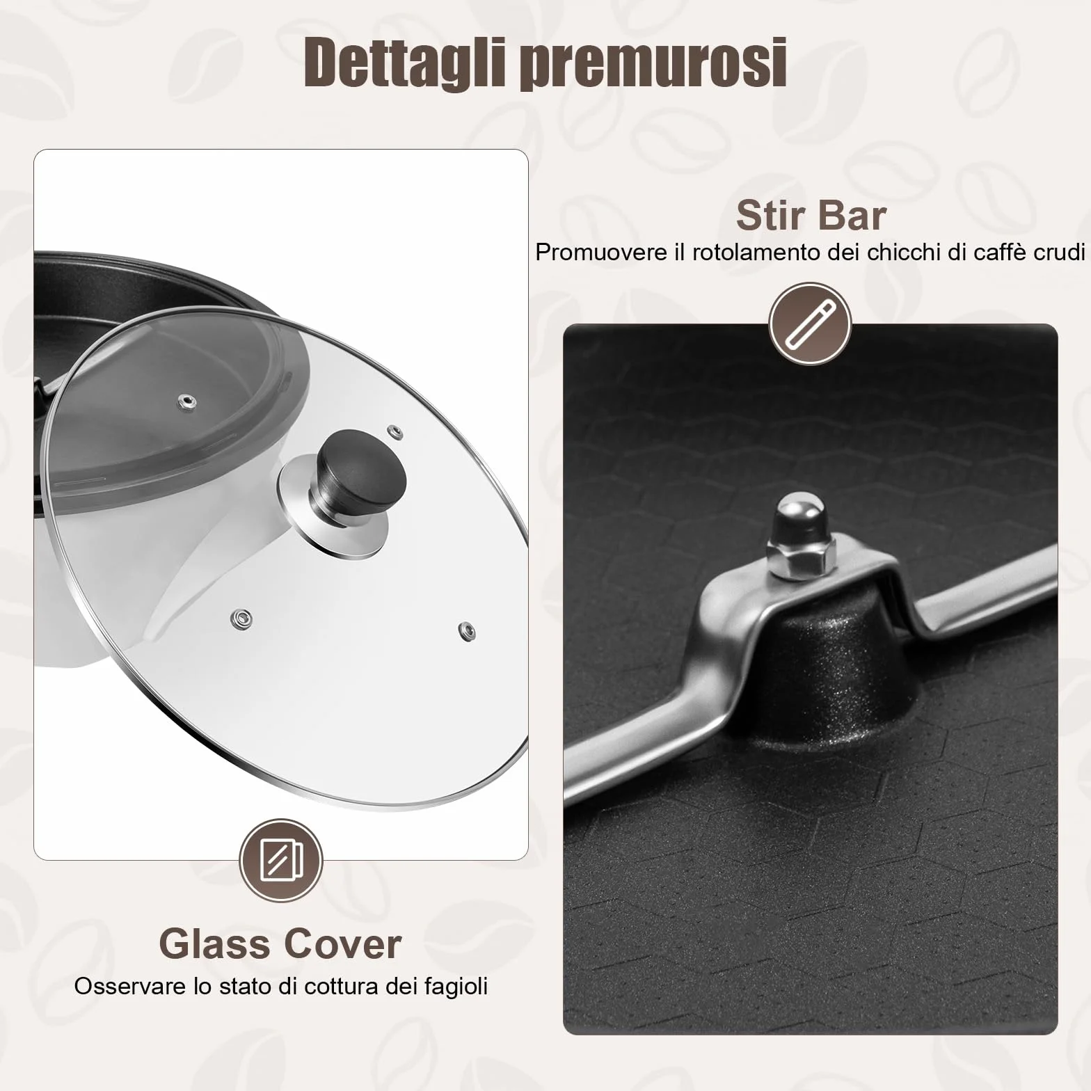 Tostador de café eléctrico 500 g profesional granos frutos secos semillas temperatura ajustable temporizador