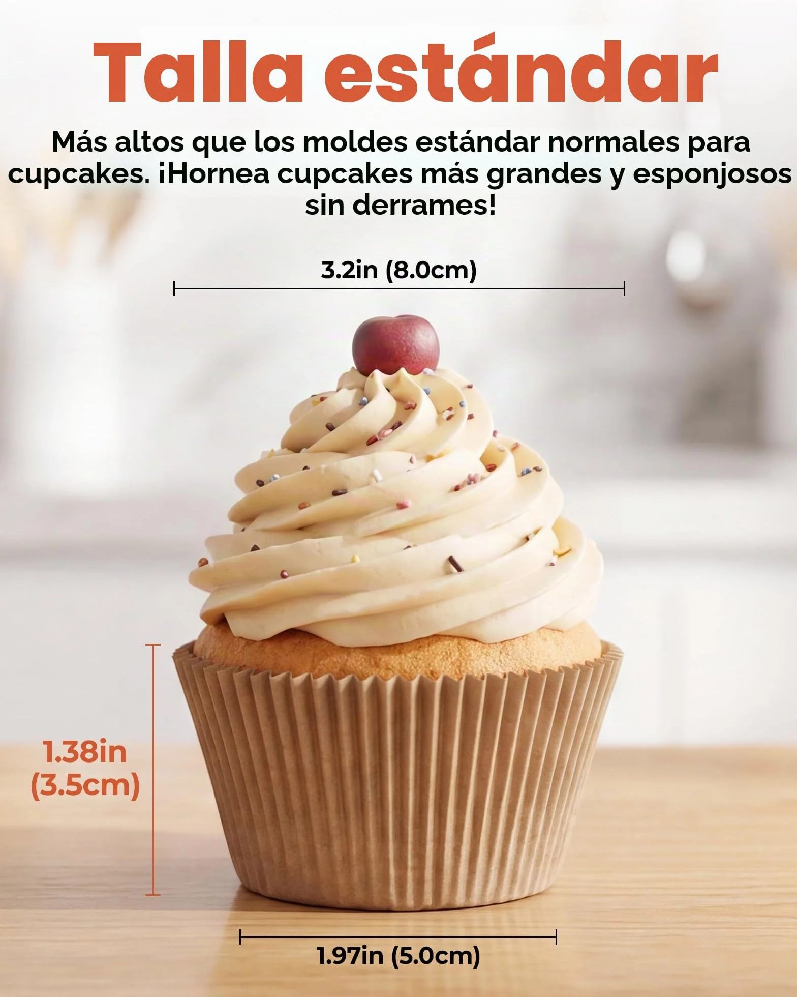 Moldes Magdalenas Papel,200 Piezas Estándar,Pergamino Antiadherente de Grado Alimenticio,Sin Blanqueamiento & Natural,Moldes Papel Magdalenas,Tamaño Estándar