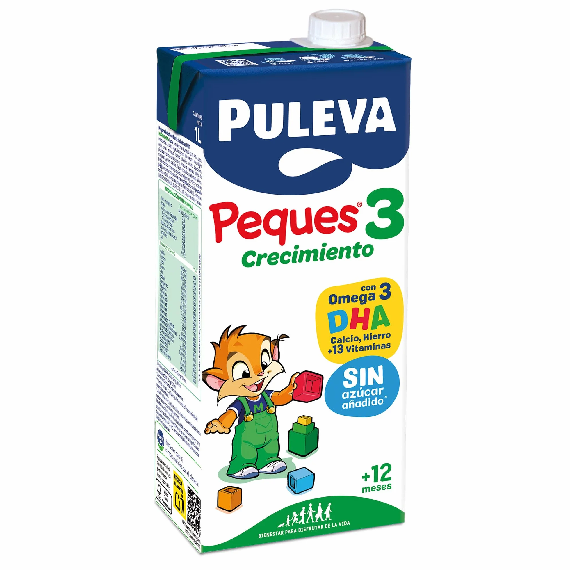 Puleva Peques 3 Leche de Crecimiento +12 Meses Pack 6 x 1l