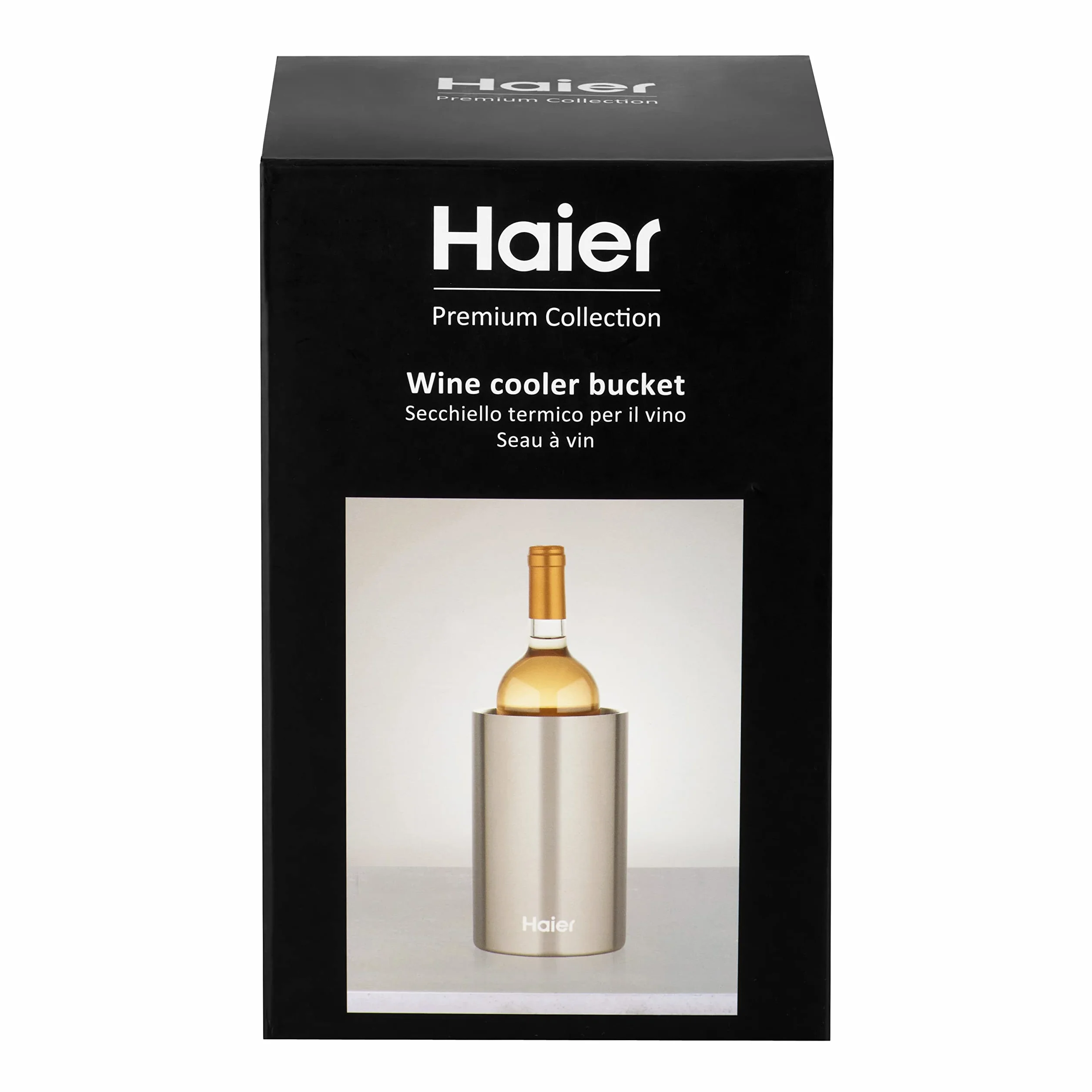 Haier HAWTB01 Enfriador Isotérmico de Mesa para Vino, Diseño con Doble Pared, Accesorio Original Haier, Acero Inoxidable