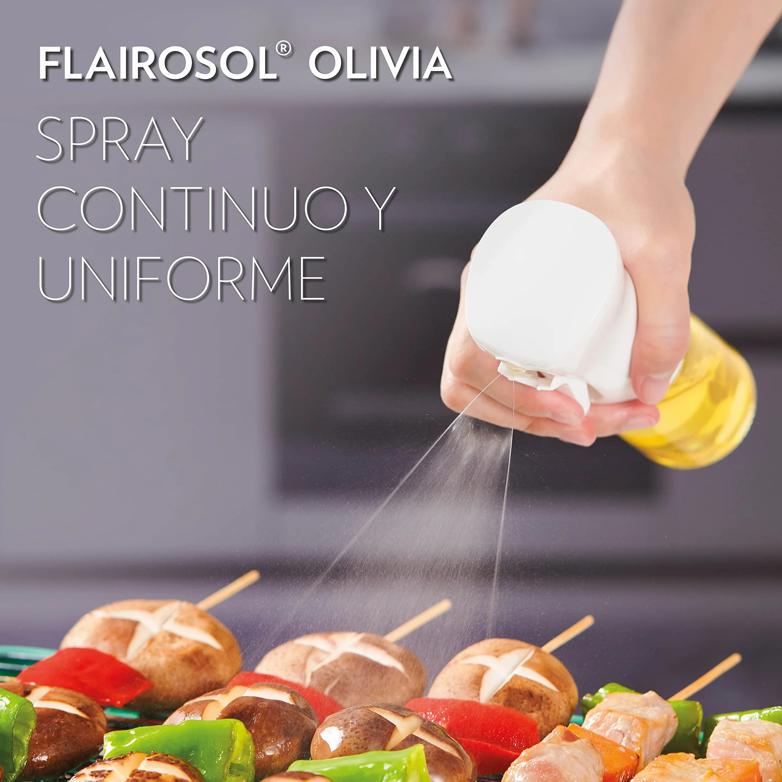 FLAIROSOL OLIVIA El Pulverizador de Aceite Avanzado Original para Cocina Barbacoas 130 ml Hojas Doradas