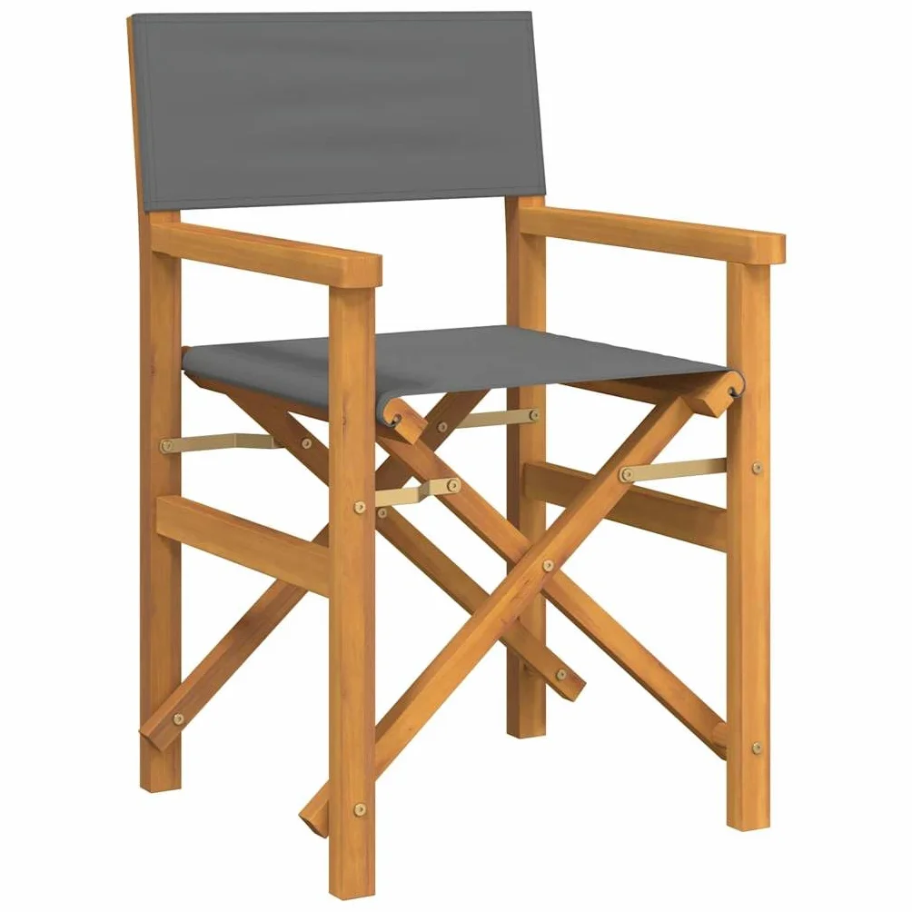 Gecheer Sillas Director Madera, sillas Plegables Exterior. Robustas y Ligeras, con Asiento cómodo y reposabrazos jardín, balcón o Camping. Estructura de Roble Resistente, fácil almacenaje.
