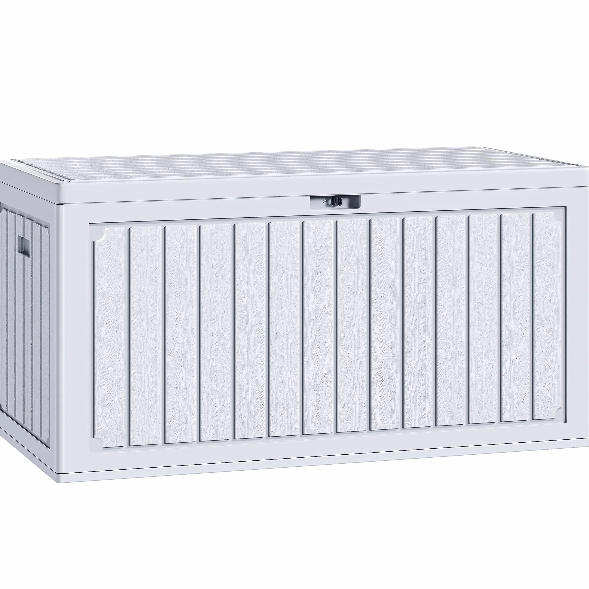 YITAHOME Caja de almacenamiento de jardín 303L exterior resina polietileno alta densidad con tapa cerradura