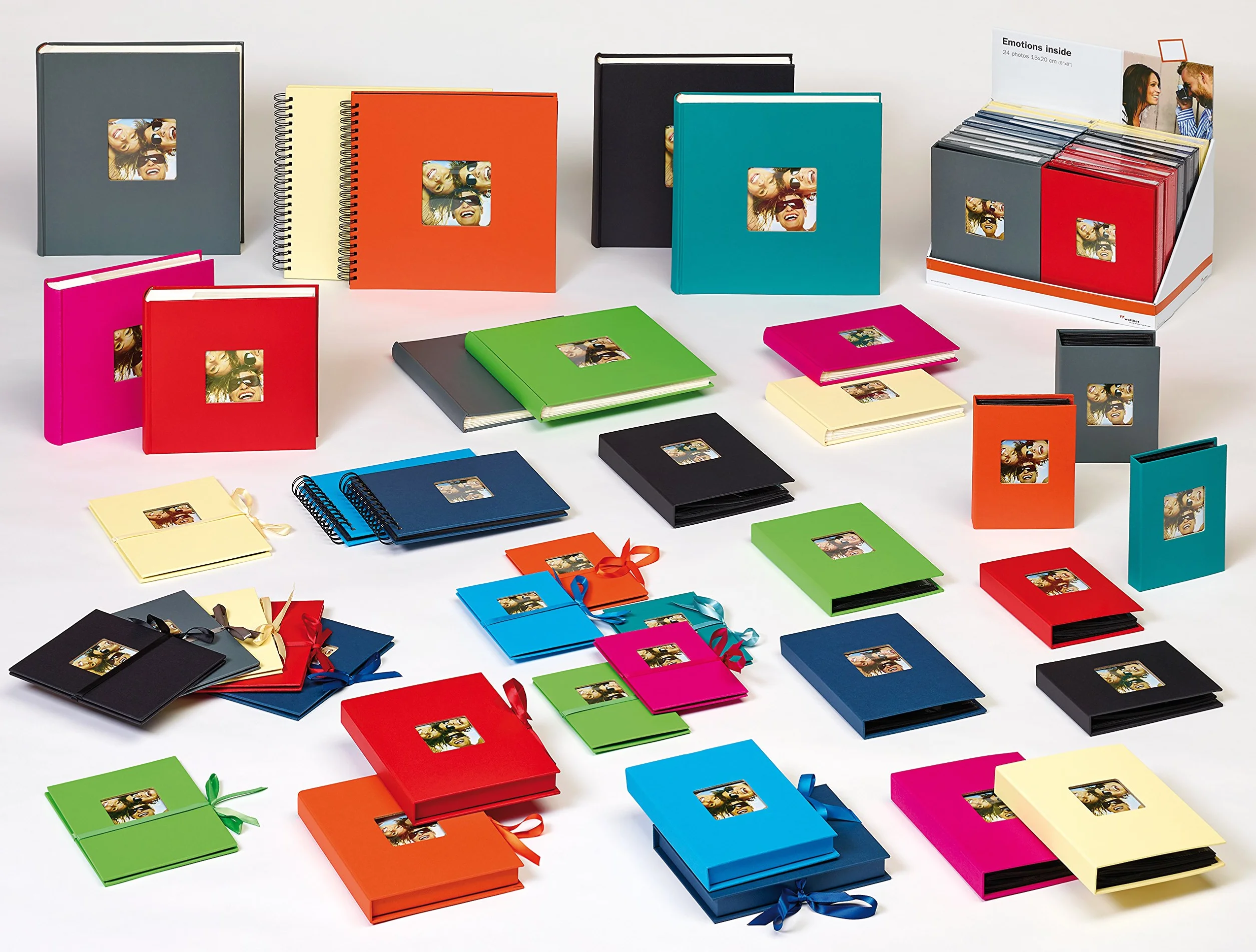 walther design Álbum de Fotos Azul 200 Fotos 10 x 15 cm Libro de Notas con Recorte de Cubierta, Fun ME-110-L
