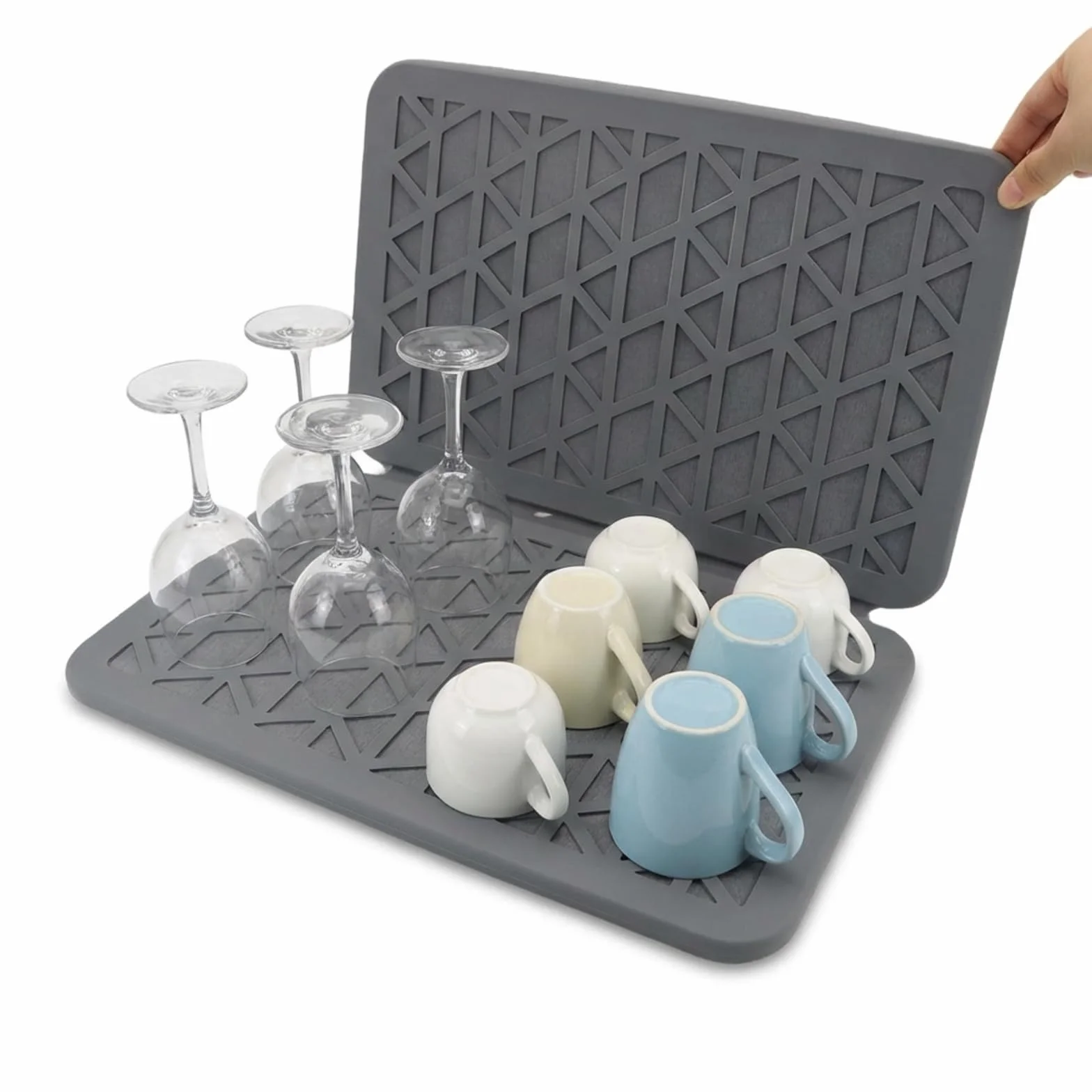 Escurreplatos de Piedra de Diatomita Plegable para Cocina – Secado Ultra Rápido Antibacteriano