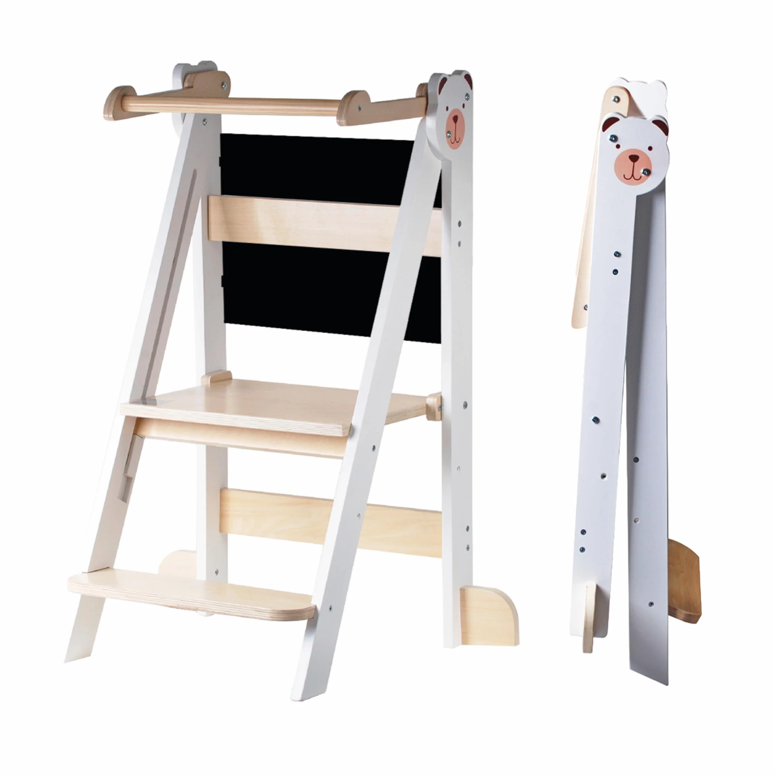 Buddy Baby Xplora Torre de Aprendizaje 3 en 1 Plegable con Pizarra, 2 Alturas