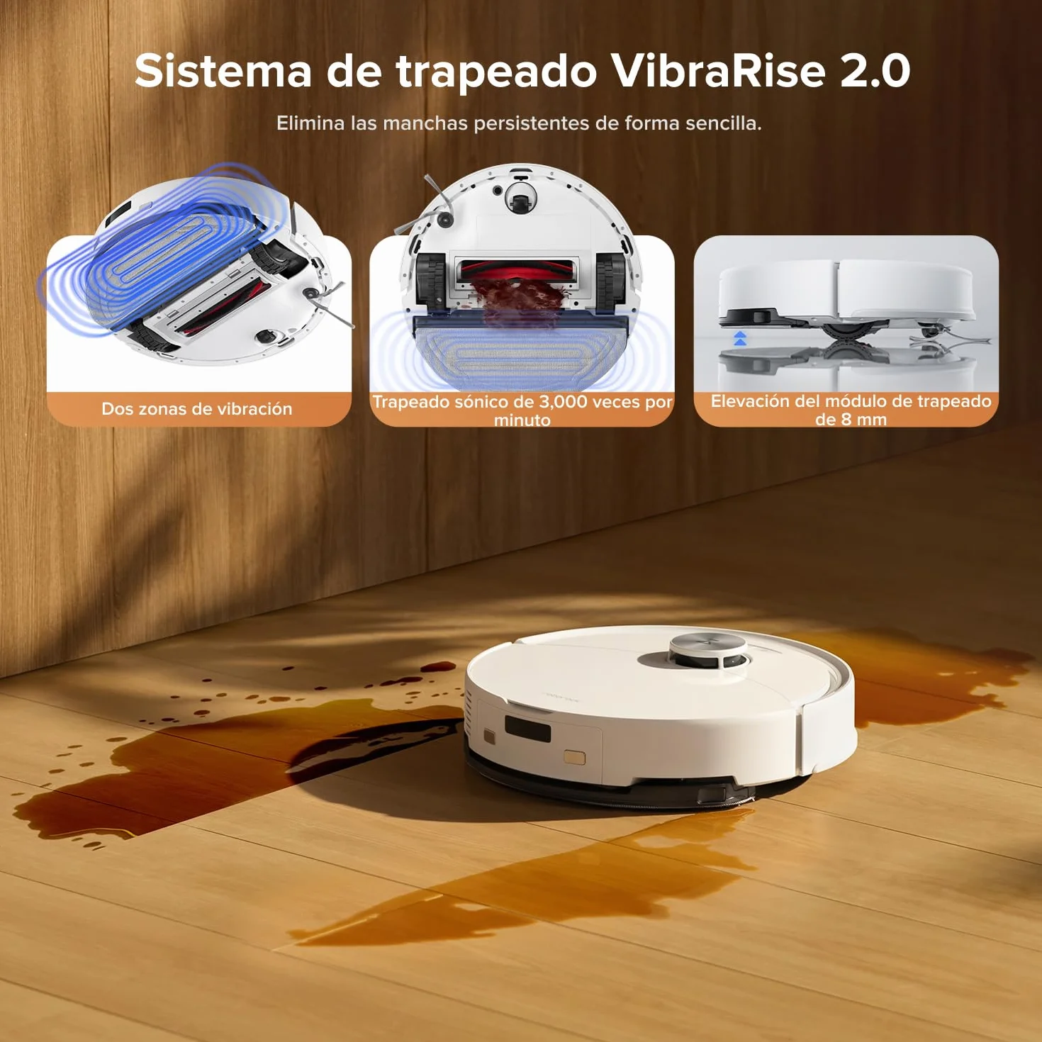 Roborock Q10 S5+ Set Robot Aspirador y Fregasuelo 2 en 1 10000 Pa Doble Sistema Antienredos Obstacle Avoidance 7 Weeks Self-Emptying Navegación PreciSense LiDAR Control por App Blanco