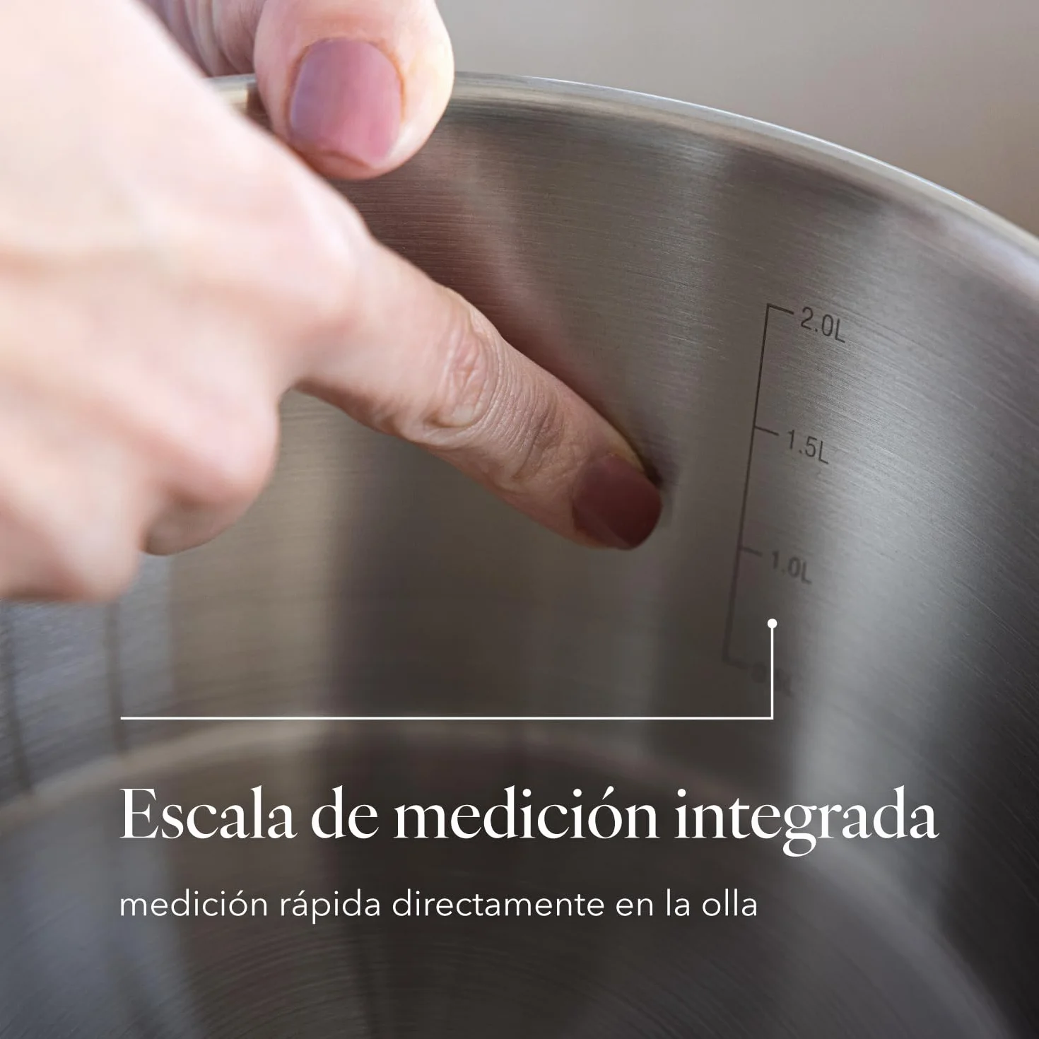 FLORINA Cacerola de Acero Inoxidable 3.4 L 20 cm con Tapa de Cristal OLIVER para Inducción