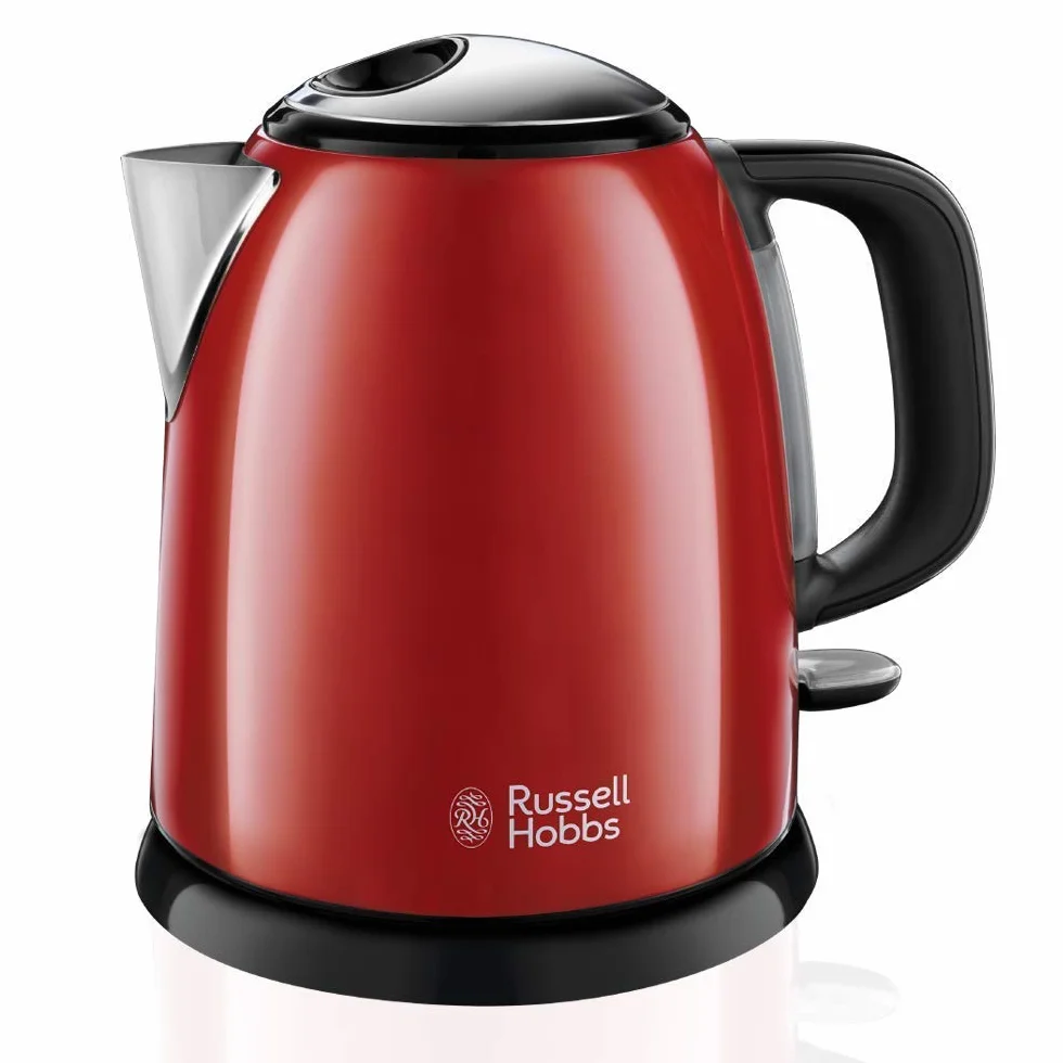 Russell Hobbs Hervidor de Agua Eléctrico Colours Plus 1 litro 2400 W Filtro Extraíble Base 360° Rojo