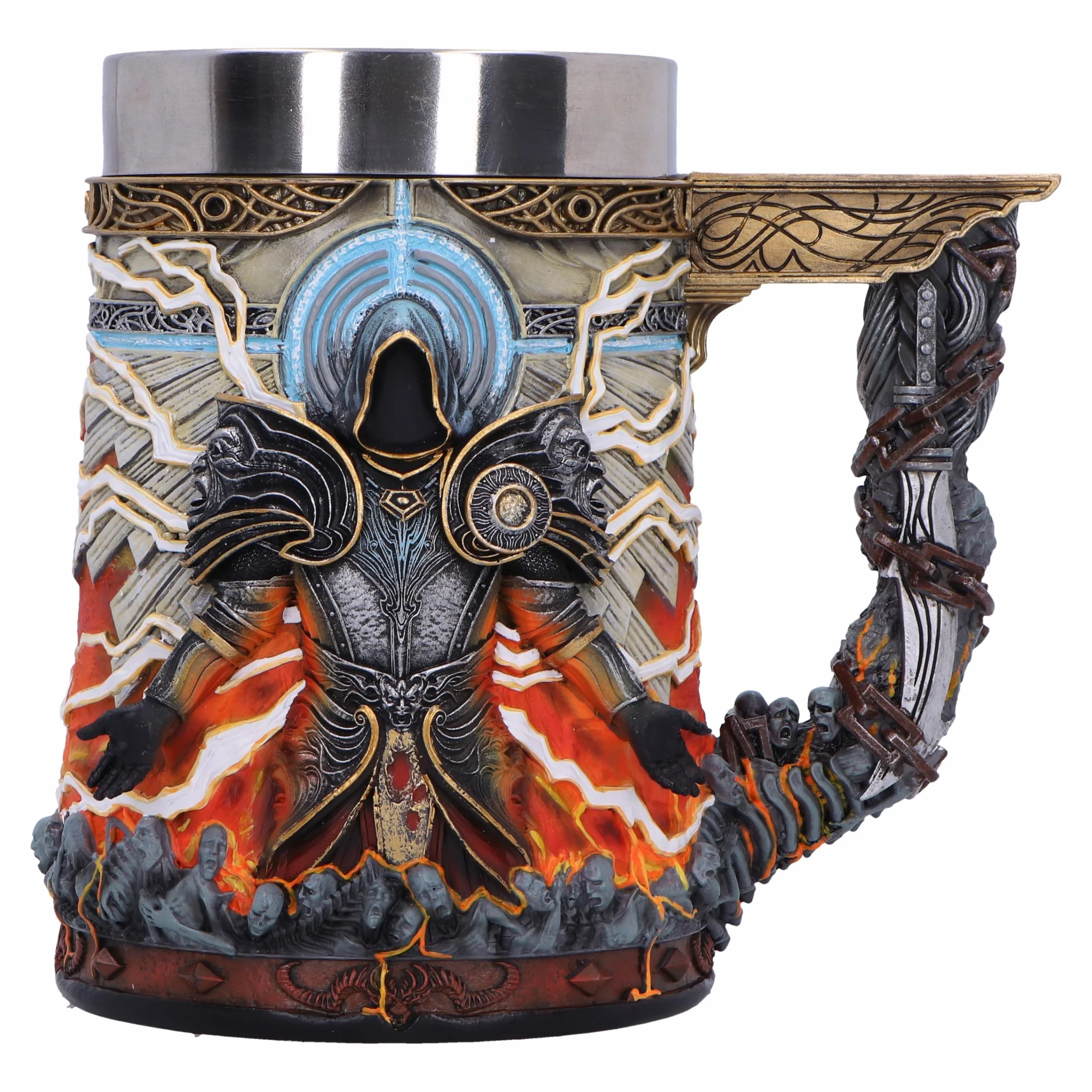 Nemesis Now Diablo® IV Inarius Jarra de 15,5 cm, resina, coleccionable Diablo IV, inserto de acero inoxidable, fundido en la mejor resina, pintado a mano por expertos