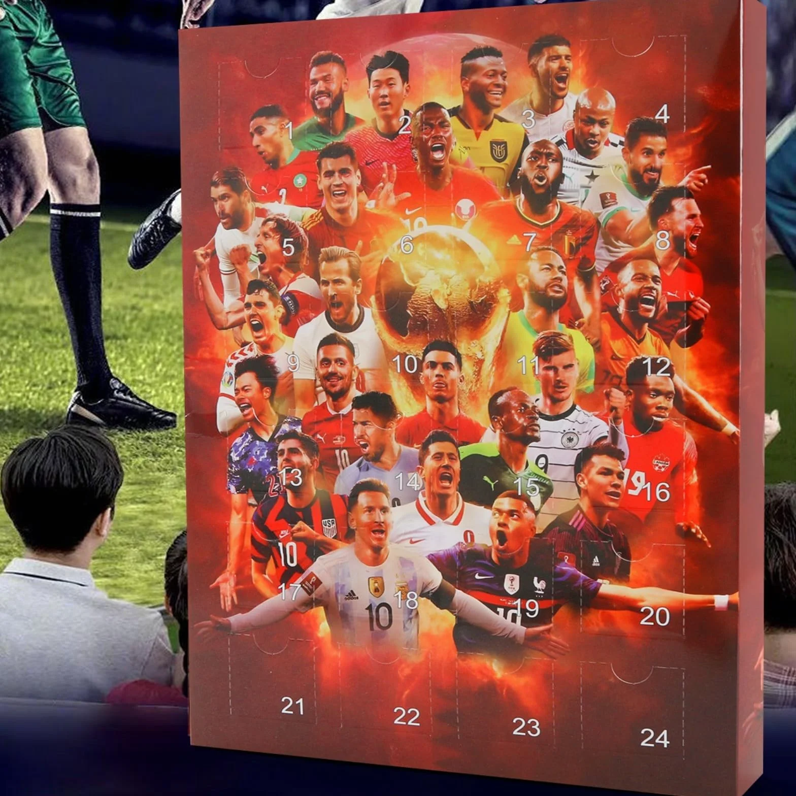 Calendario de Adviento de Fútbol 2024 con 24 Accesorios para Fanáticos