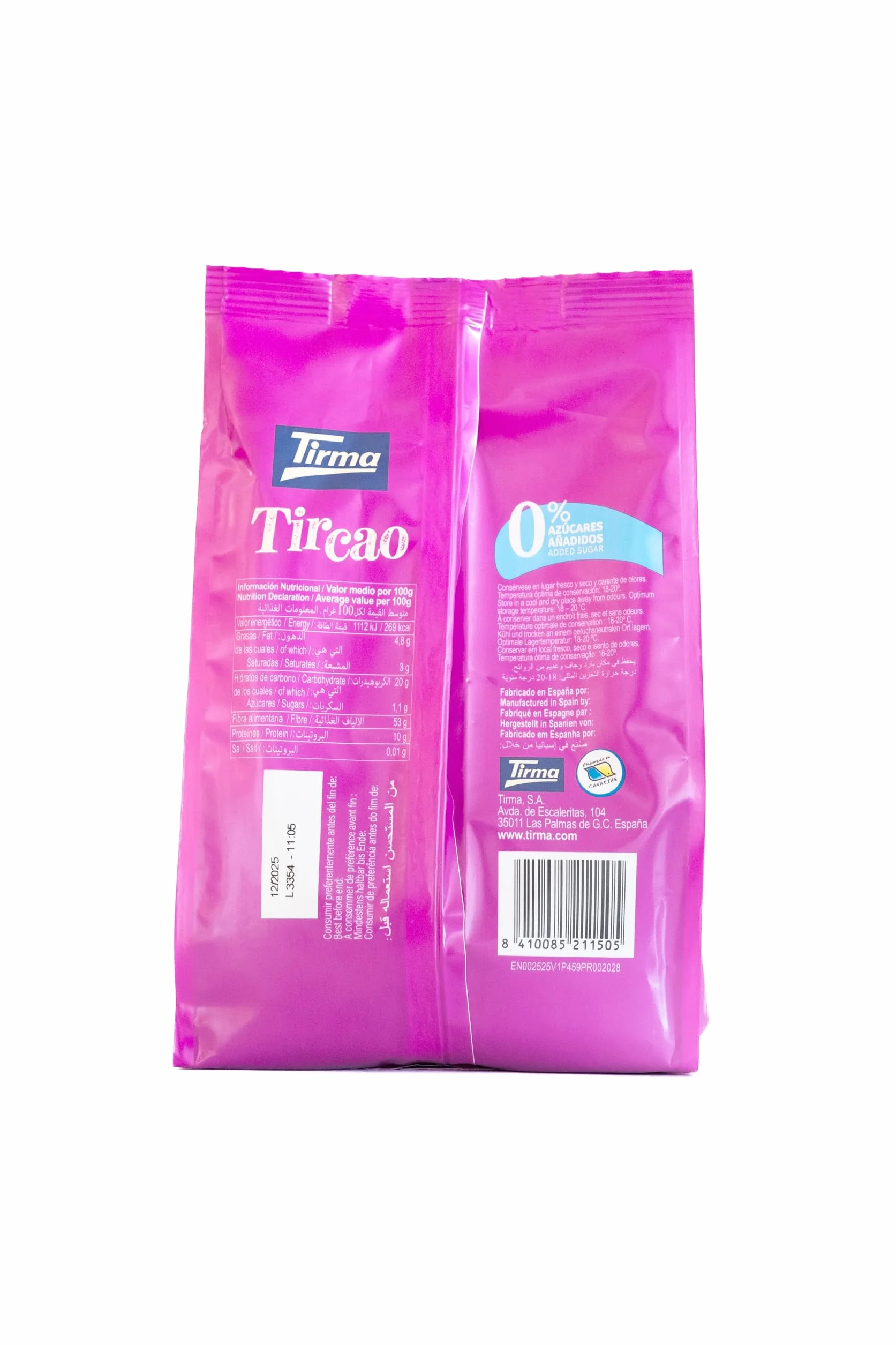 Tirma TirCao 0% Azúcares Añadidos Cacao Soluble 350g