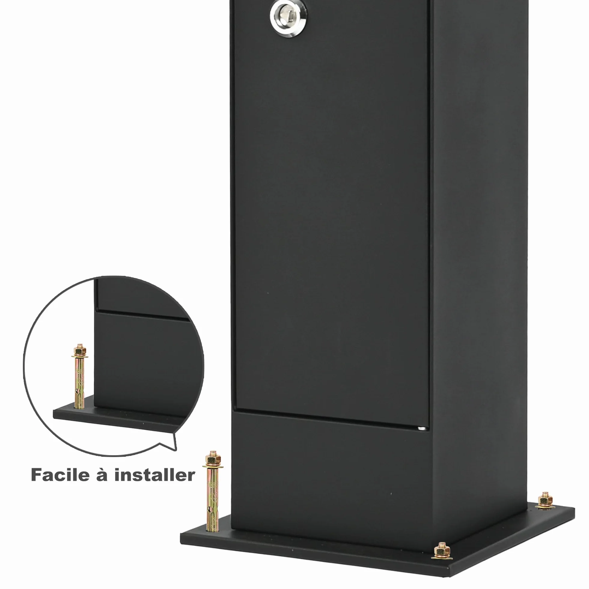 uyoyous - Cubo de basura para exteriores (93 x 20 x 20 x 20 cm, con compartimento interior extraíble, contenedor de desechos comercial con cerradura)