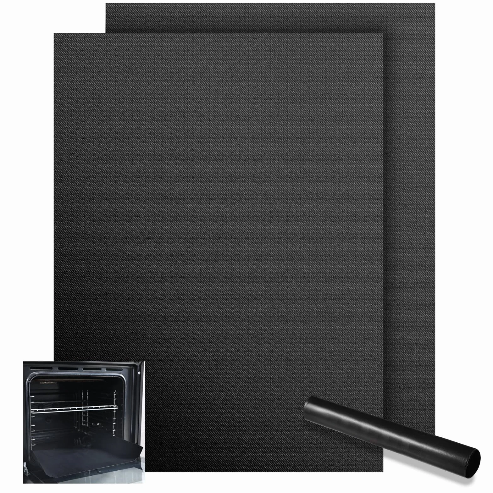 KitchenRaku Alfombrilla para horno 32 x 50 cm antiadherente resistente Negro claro 2 unidades