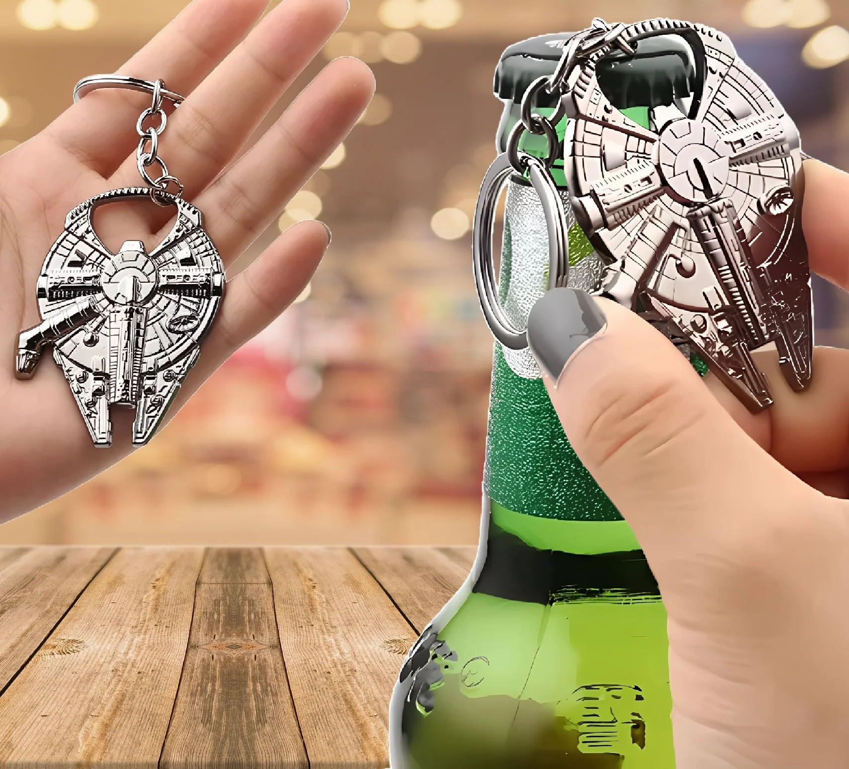 Abrebotellas Halcón Milenario Han Solo Llavero Acero Inoxidable 60x50mm Regalo Star Wars