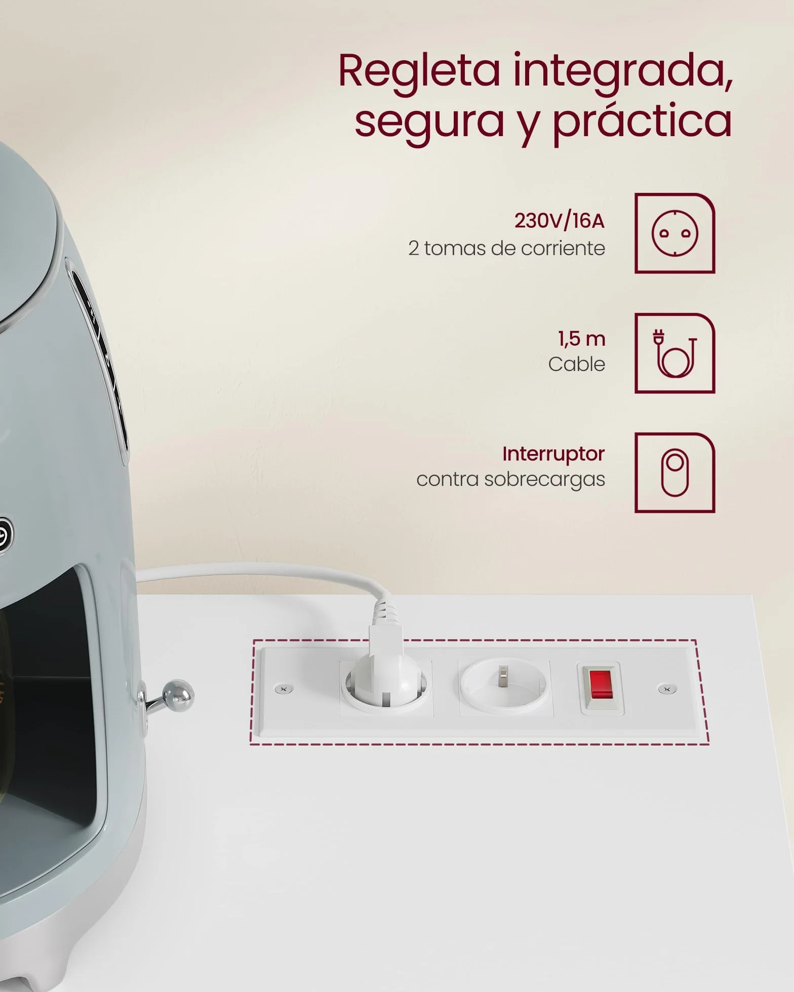 VASAGLE Kailyn Colección - Aparador de Cocina, Mueble de Almacenaje, Aparador Vajillero con Encimera, Estante para Microondas, 1 Compartimento, 3 Puertas, Estantes Regulables, Blanco Nube BBK373WB01