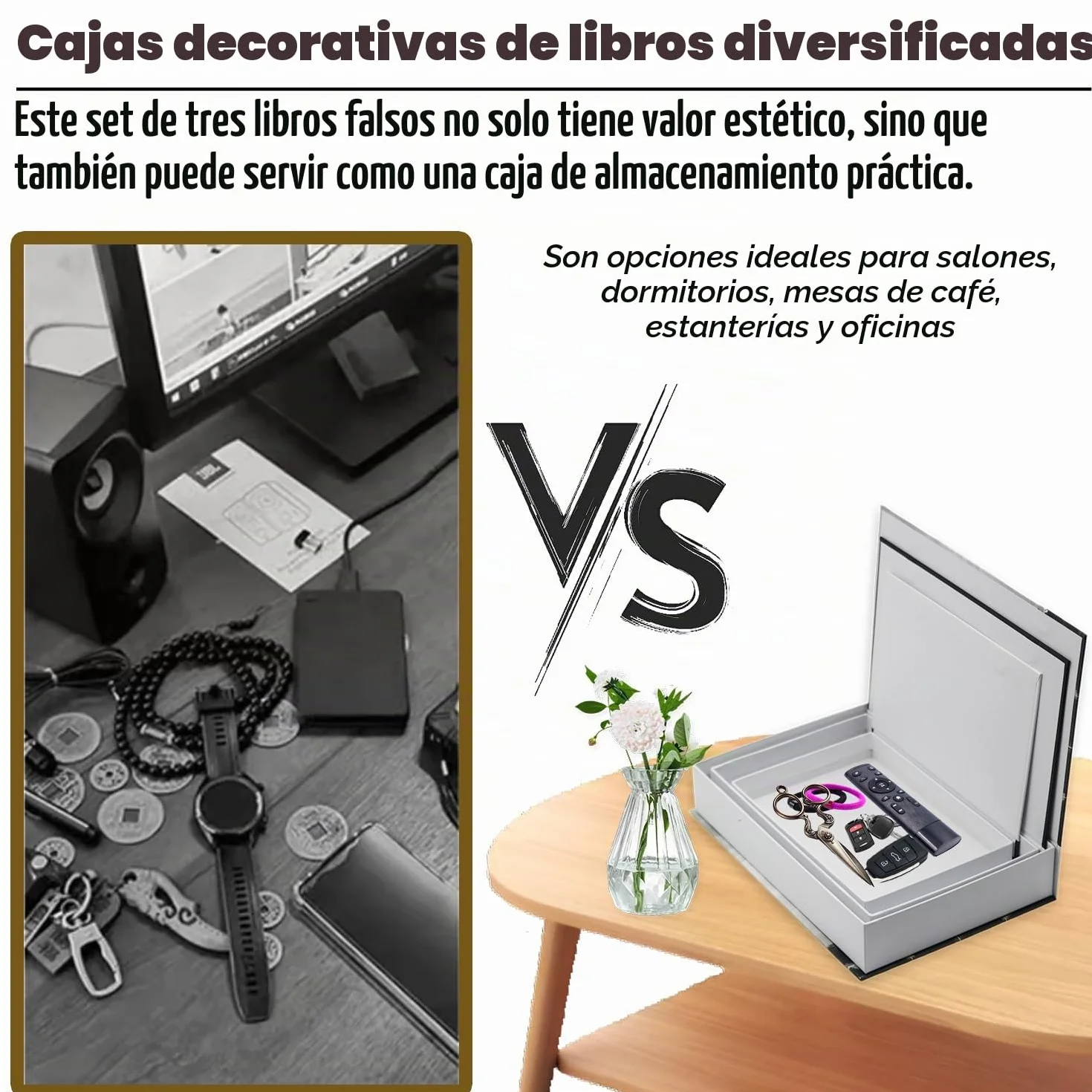 3 Piezas Libros Decorativos Moda Libro Caja Decoracion Apilados Falsos de Interiores Moderno Nido Caja Libros Decorativos Falsos para Decoración (3 Piezas C)