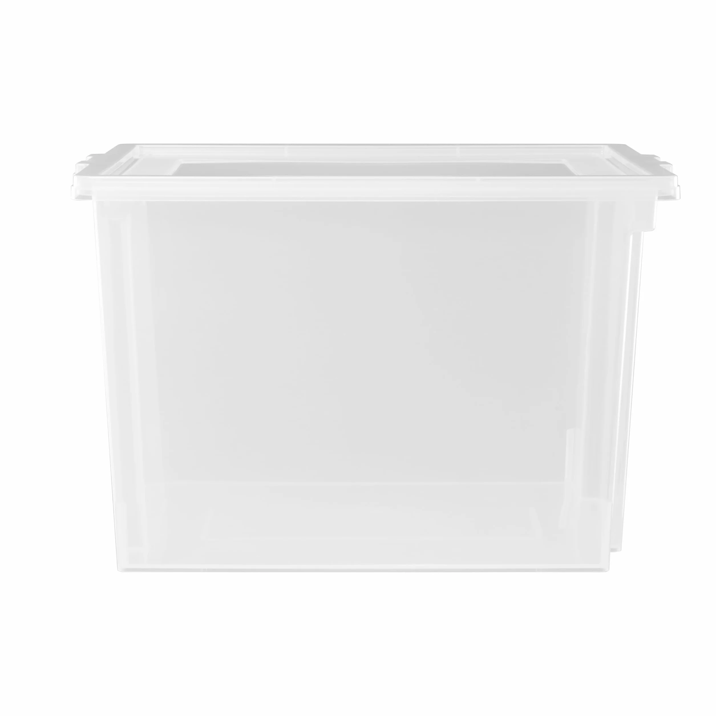 Iris Ohyama, Cajas de almacenamiento de plástico con tapa de 30L, Lote de 6 cajas grandes apilables, Sin BPA, Cuarto de lavado, Oficina, USB-M, Transparente - A42 x F35,5 x A26,5 cm