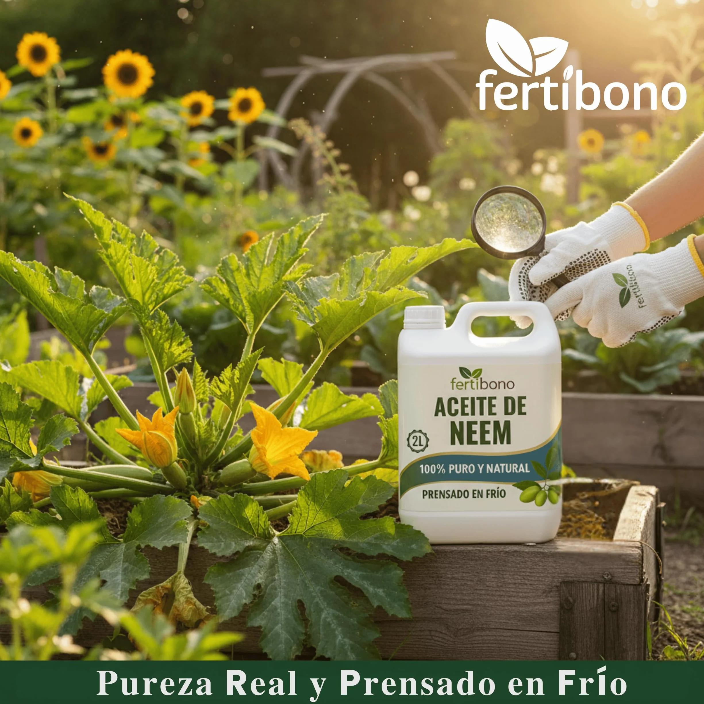 FERTIBONO Aceite de Neem 100% Puro 2L Prensado en Frío