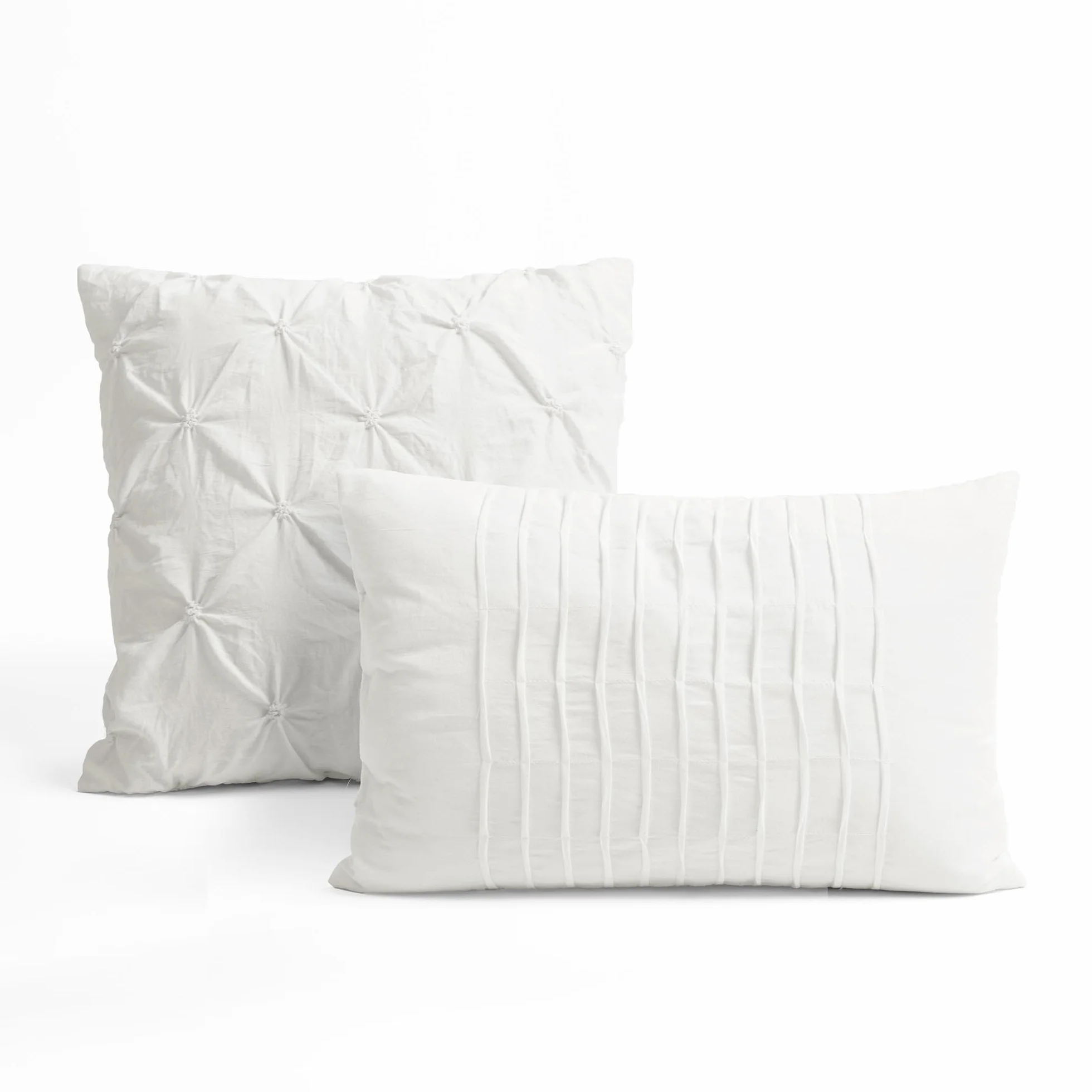 Lush Decor Pintuck Ravello Pintucks, Poliéster, Blanco, King Size